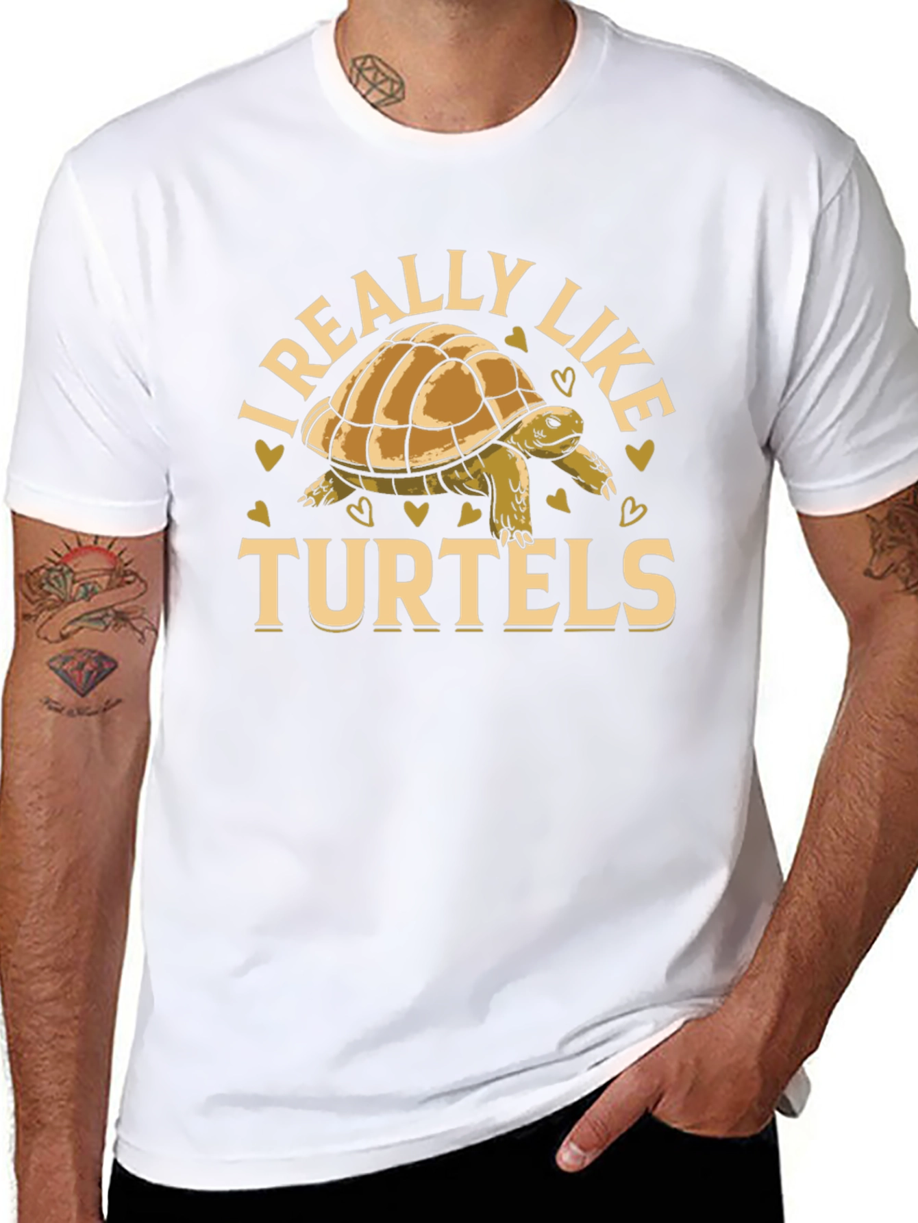 I Really Like Turtels T-Shirt - Black