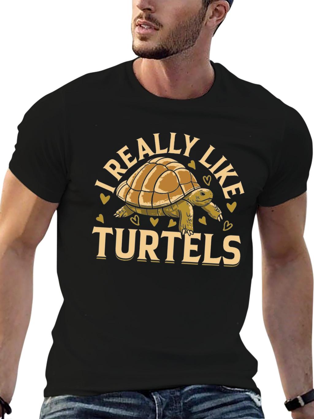 I Really Like Turtels T-Shirt - Black