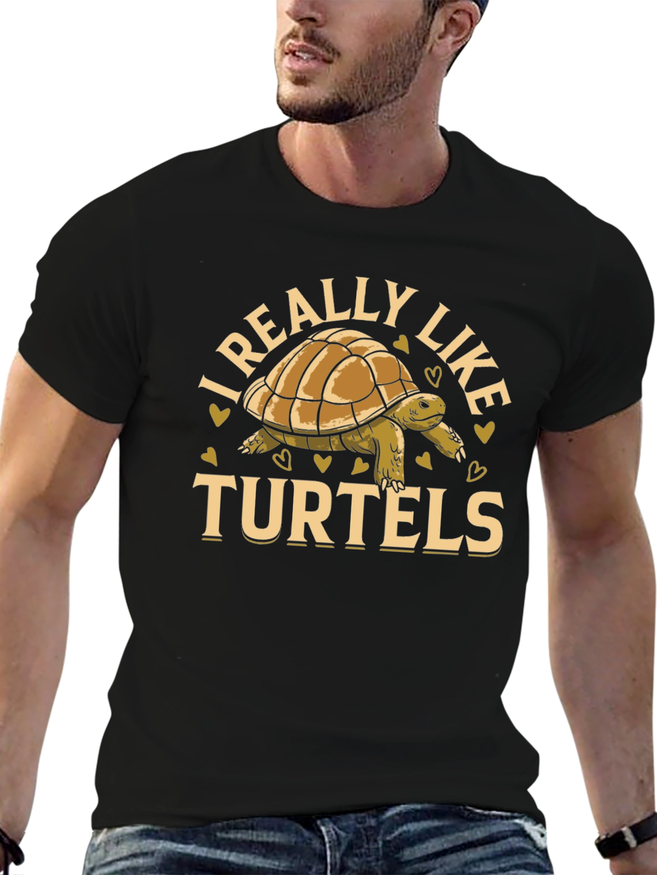 I Really Like Turtels T-Shirt - Black