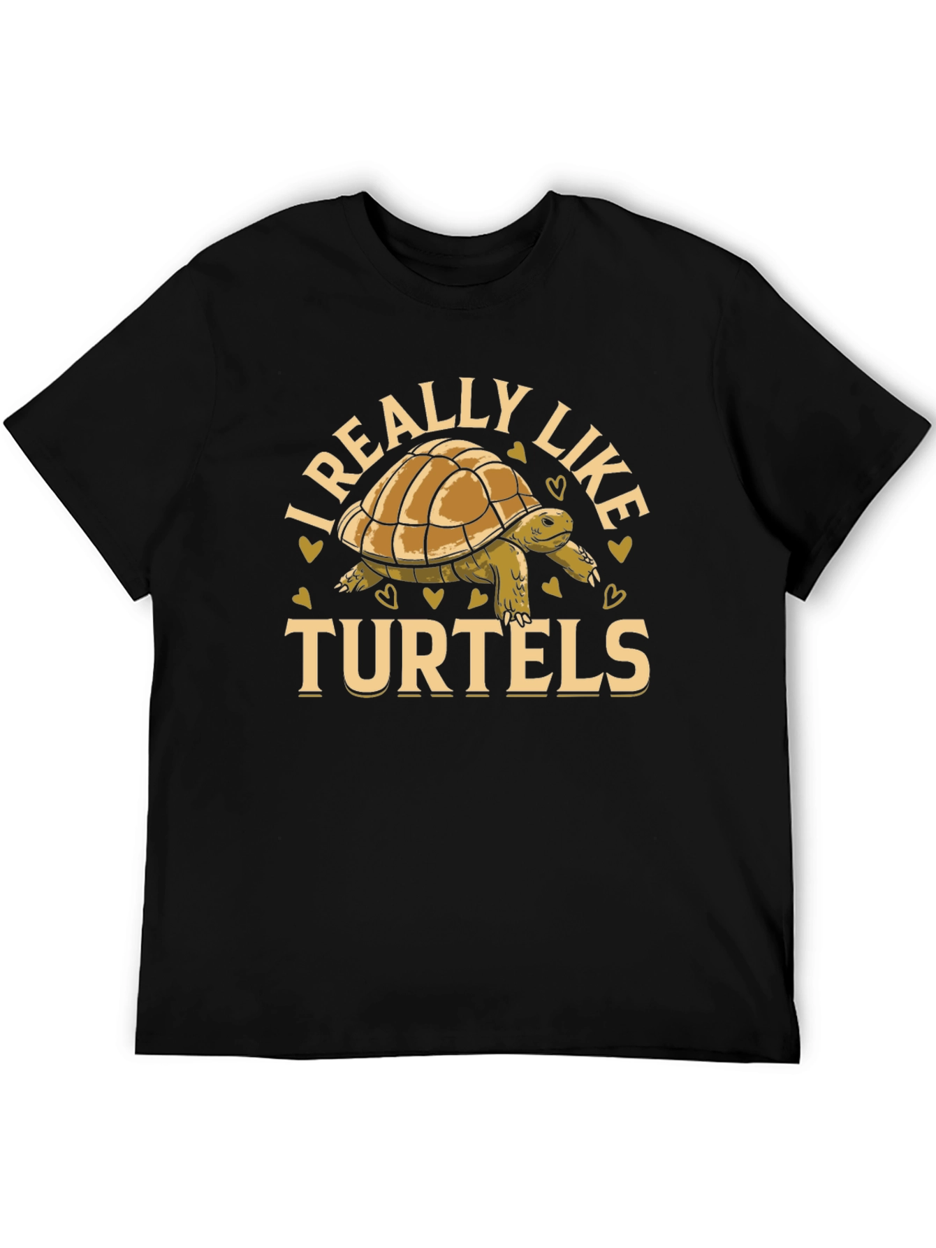 I Really Like Turtels T-Shirt - Black