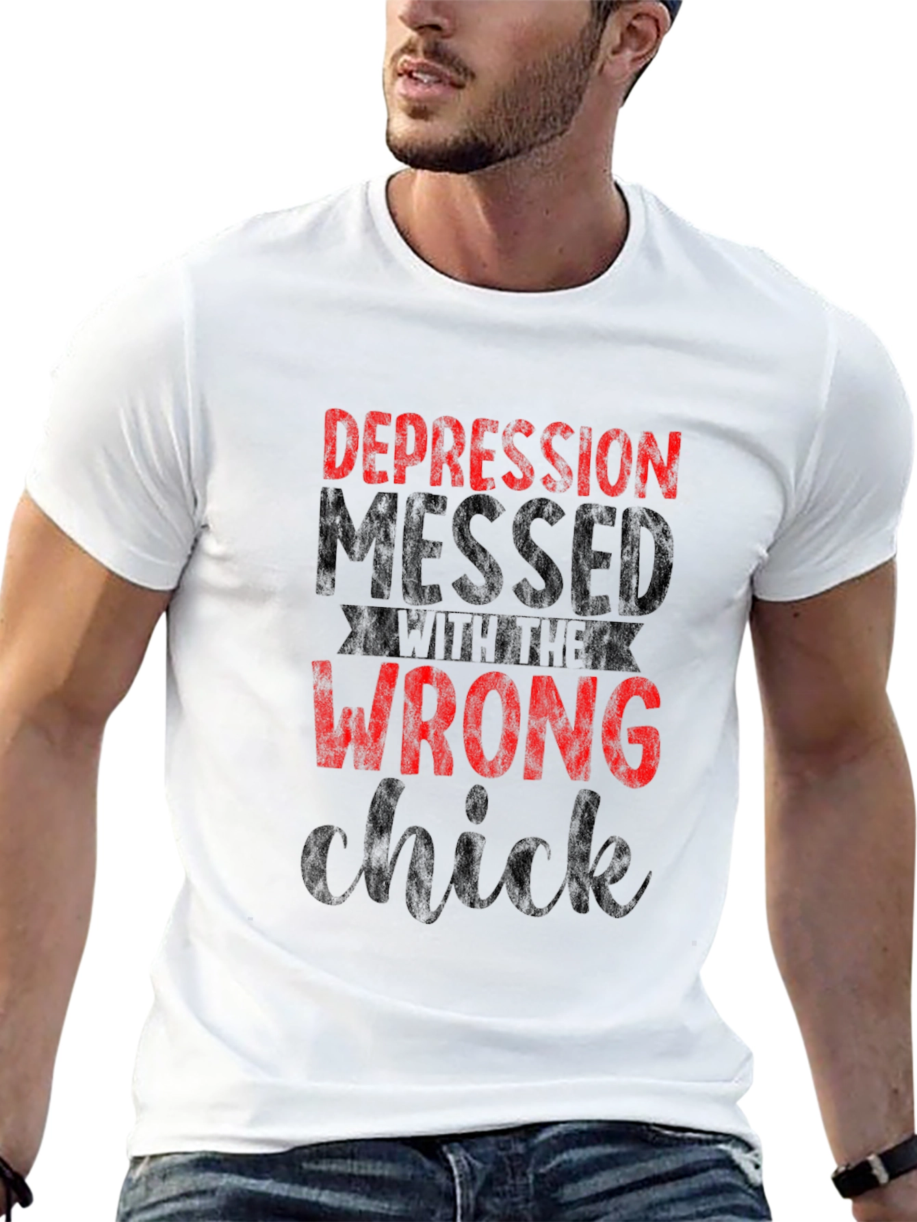 Depression Messed with the Wrong Chick Graphic T-Shirt