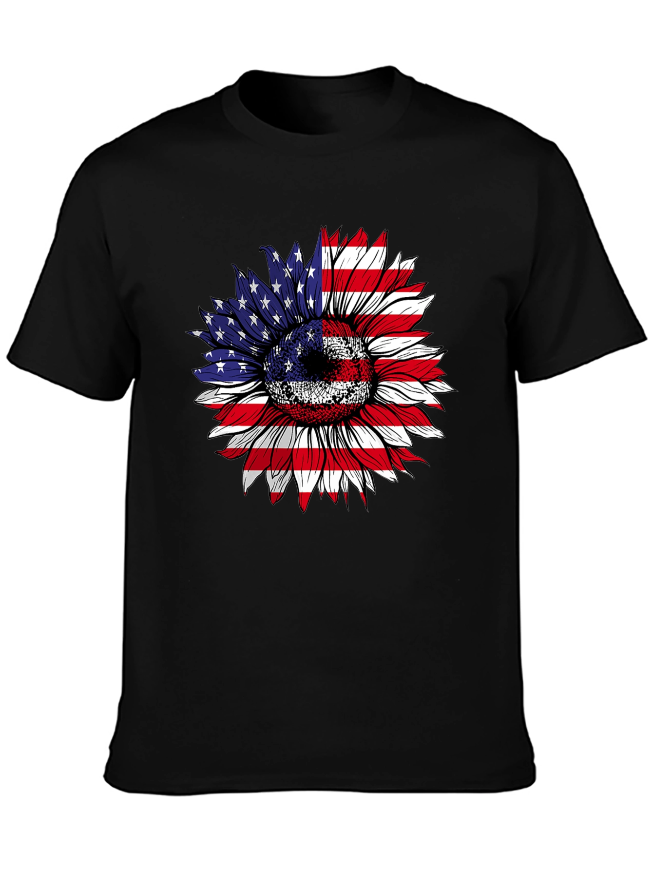 American Flag Sunflower Graphic Tee