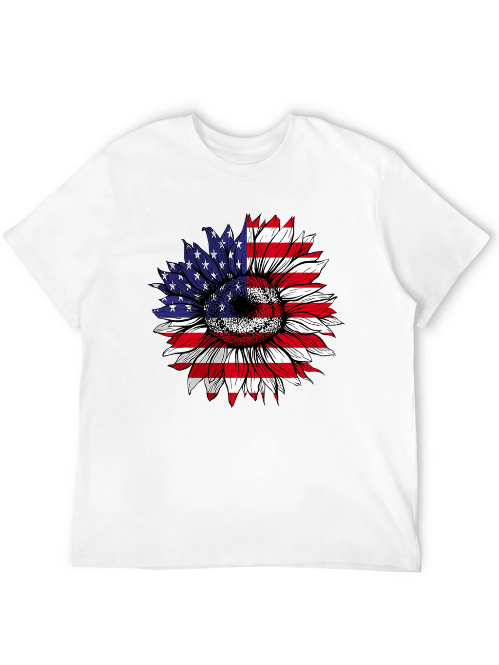 American Flag Sunflower Graphic Tee