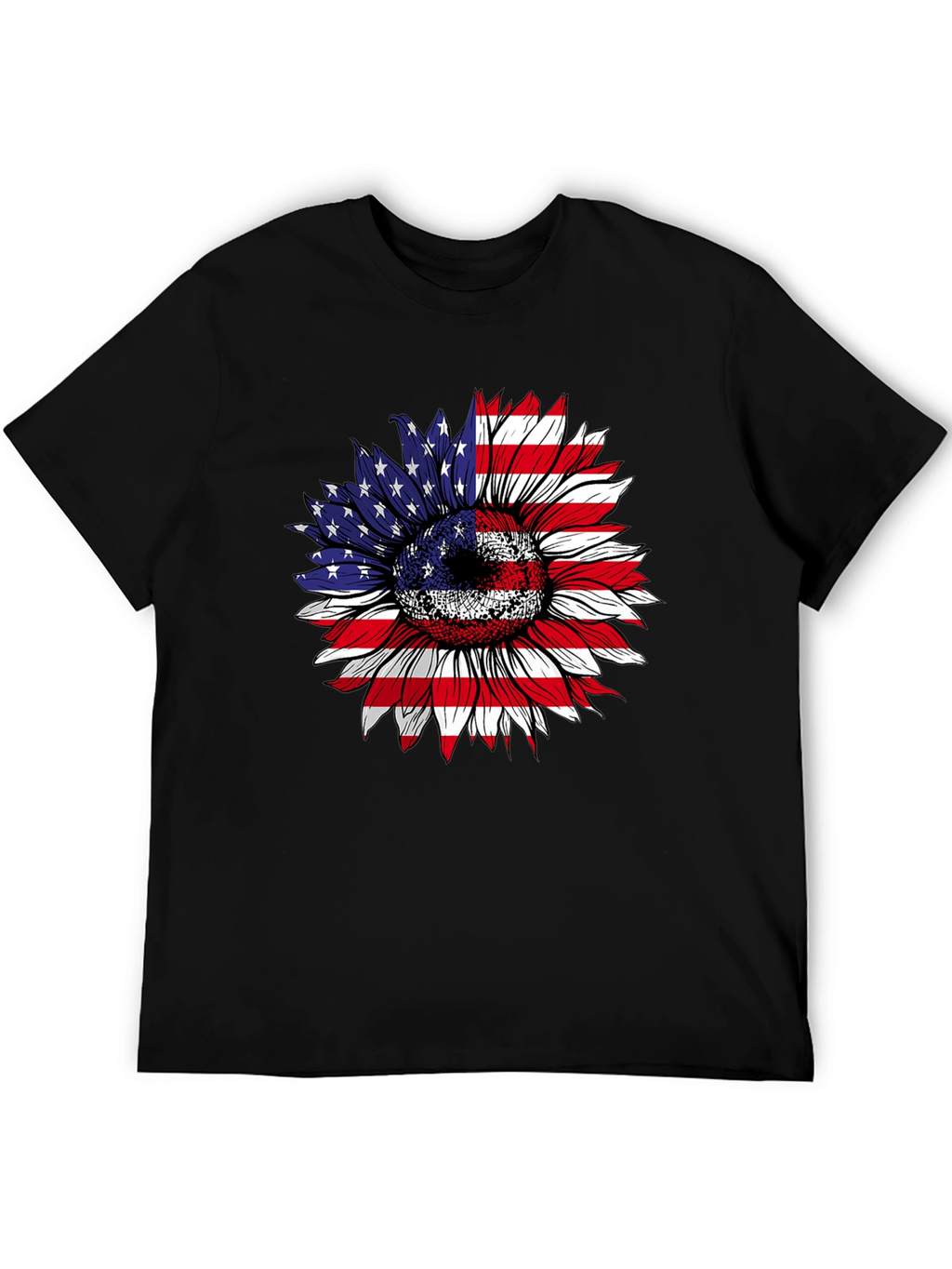 American Flag Sunflower Graphic Tee