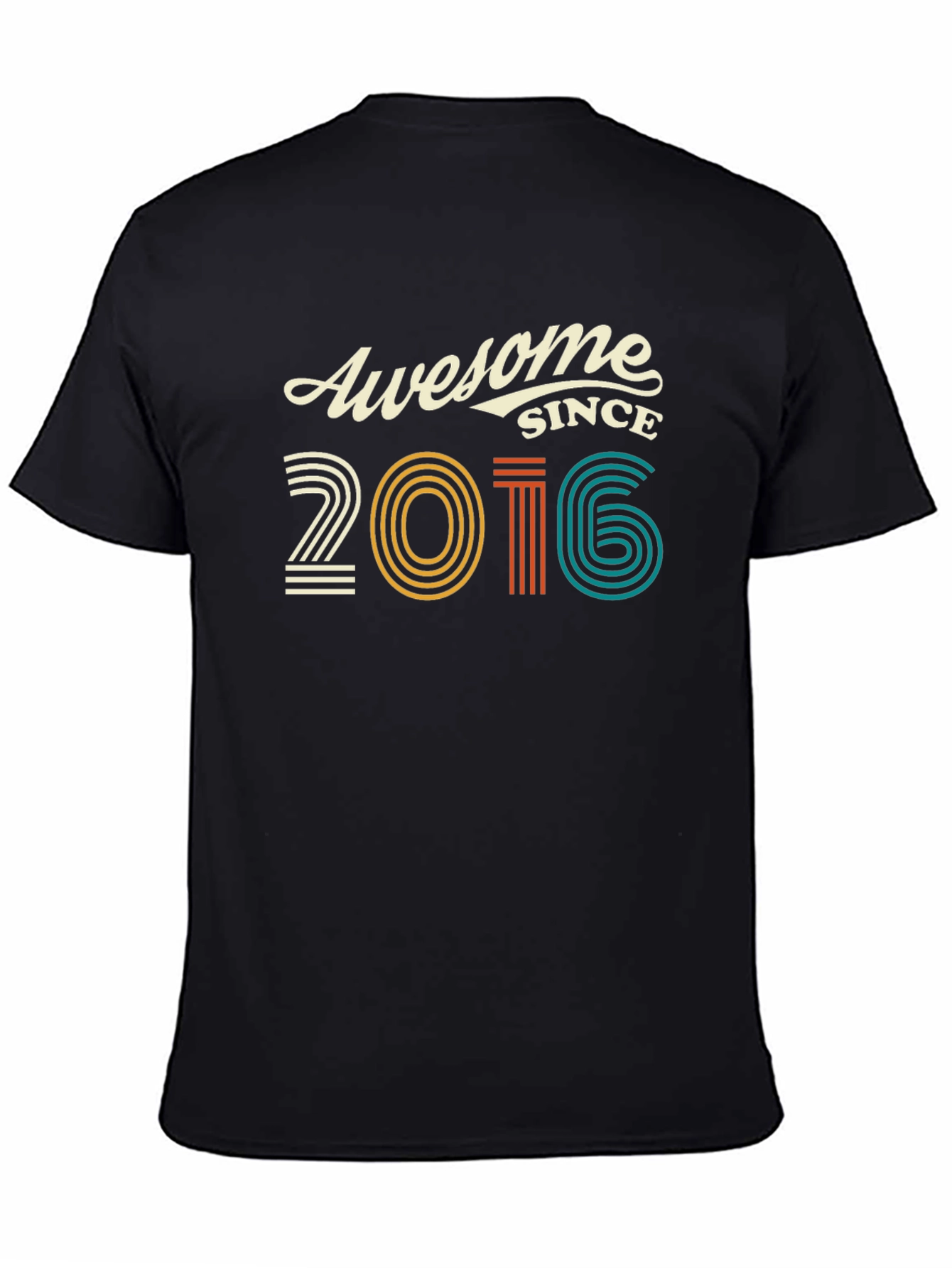Awesome Since 2016 Graphic Tee - Black Cotton T-Shirt
