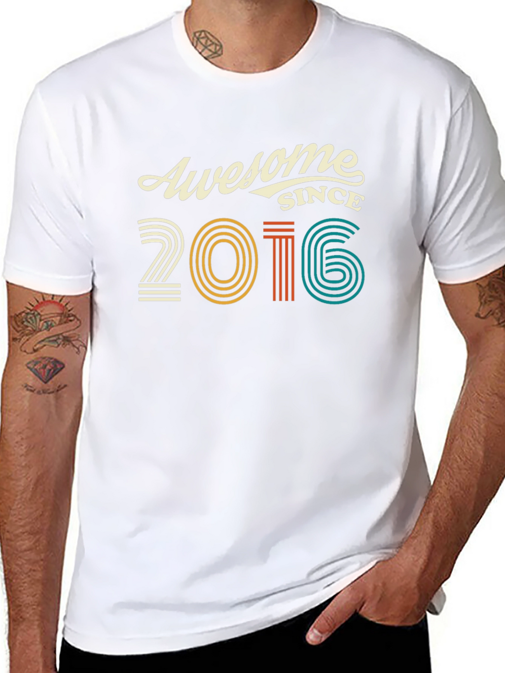 Awesome Since 2016 Graphic Tee - Black Cotton T-Shirt