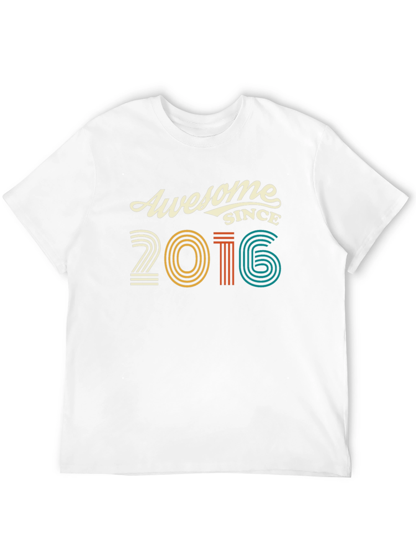 Awesome Since 2016 Graphic Tee - Black Cotton T-Shirt