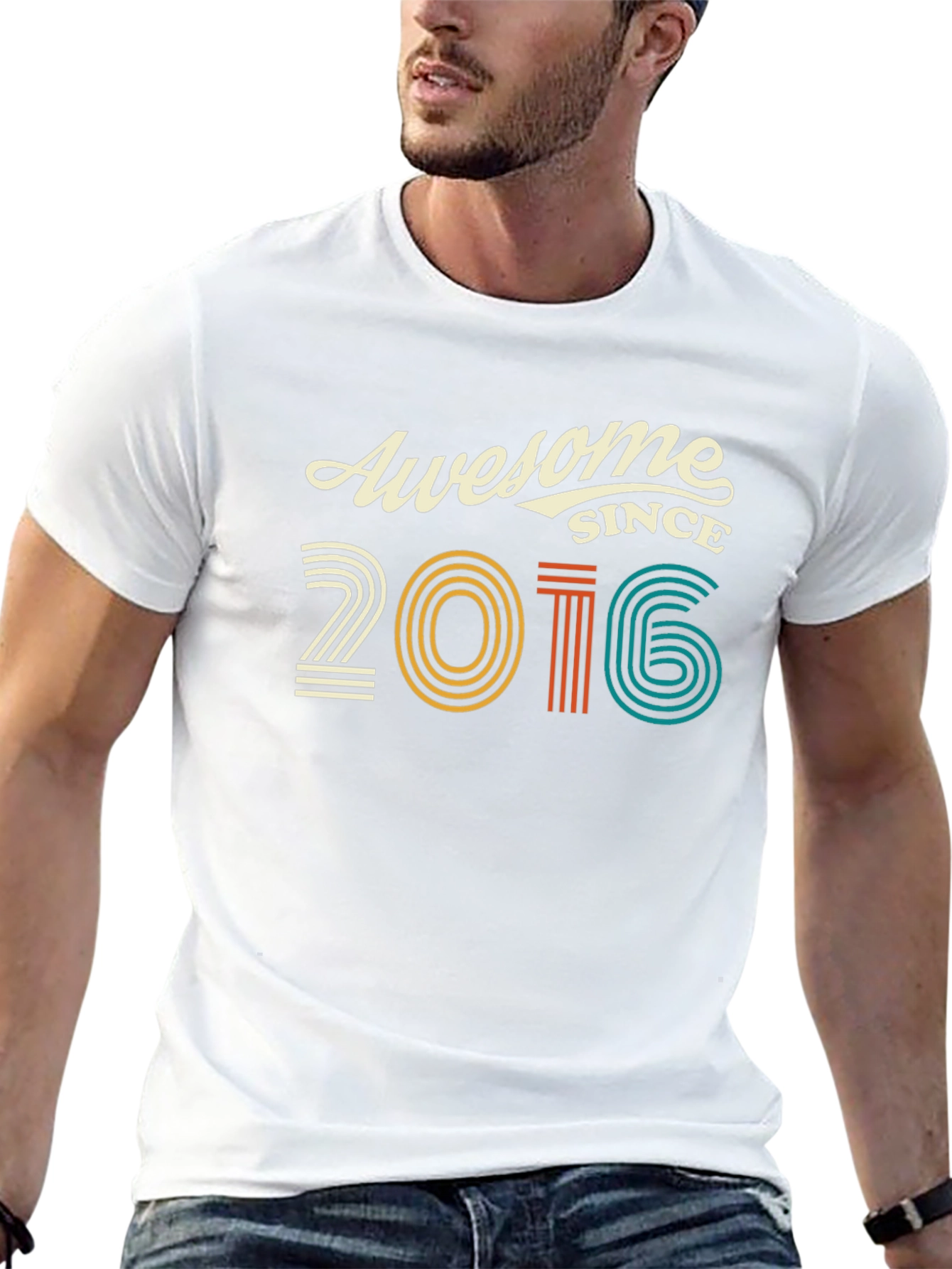 Awesome Since 2016 Graphic Tee - Black Cotton T-Shirt