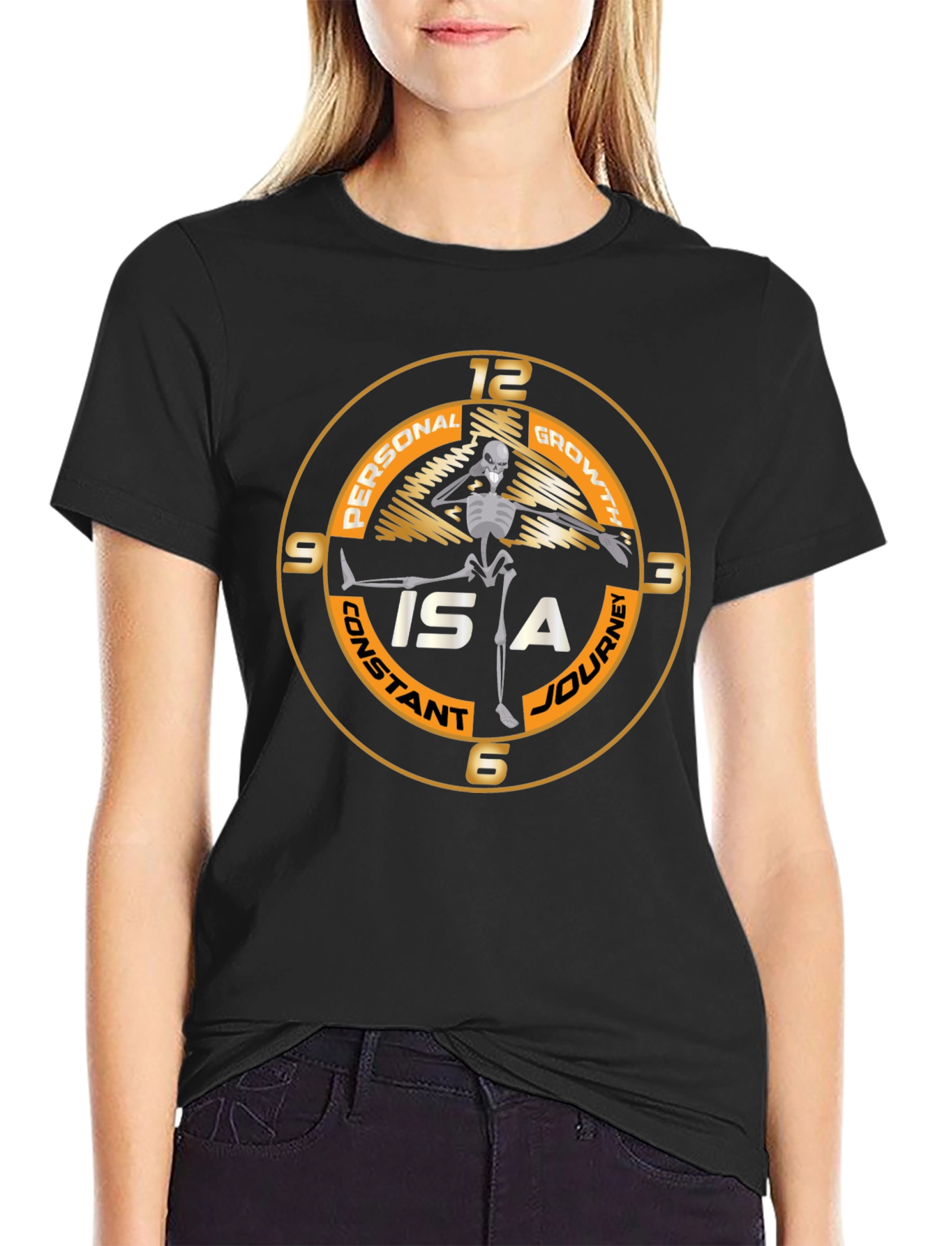 Personal Growth Skeleton Black T-Shirt