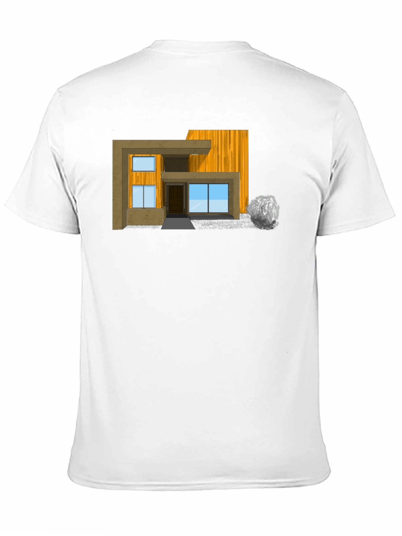 Modern House Graphic Tee - Stylish Black T-Shirt