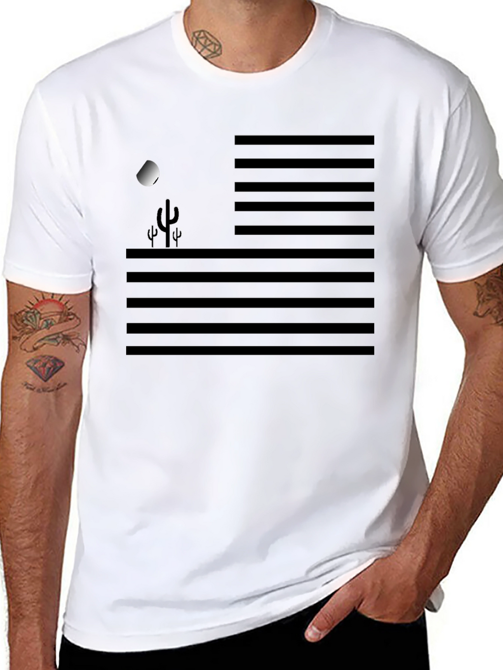 Desert Moon Graphic Tee - Mens Black T-Shirt