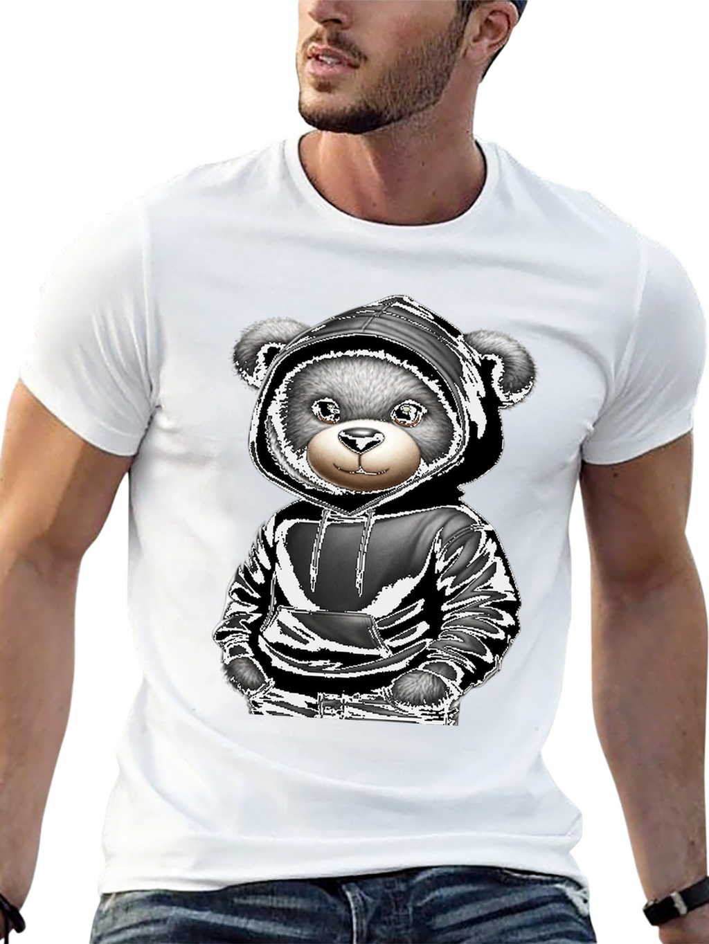 Cool Bear Hoodie Graphic T-Shirt