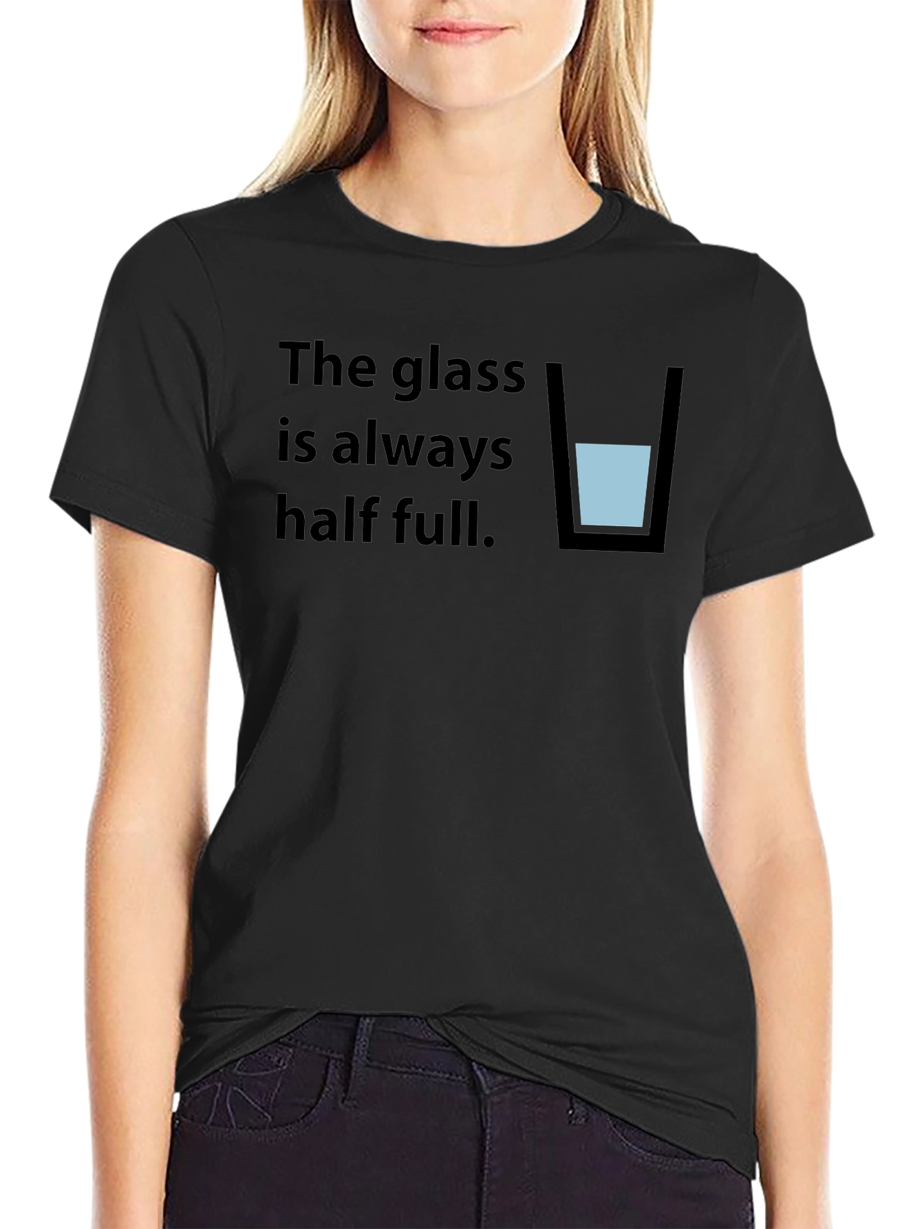 Optimistic Half Full Glass T-Shirt
