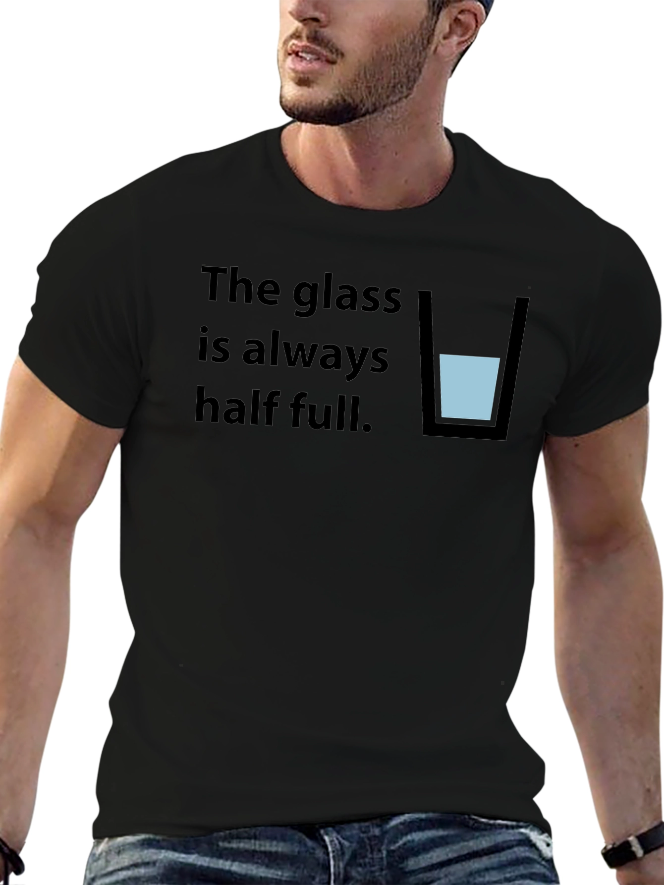 Optimistic Half Full Glass T-Shirt