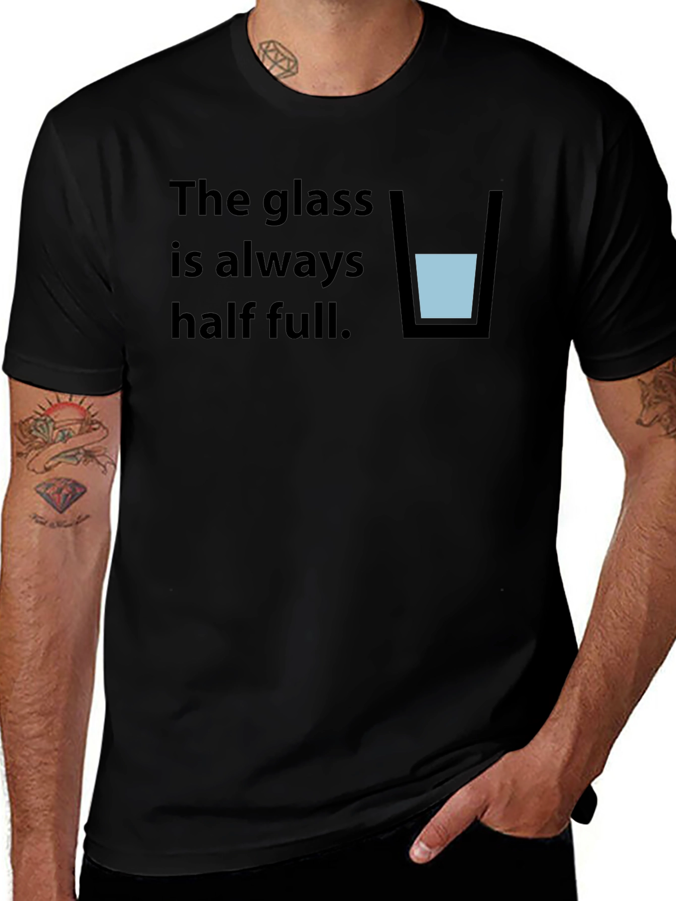 Optimistic Half Full Glass T-Shirt
