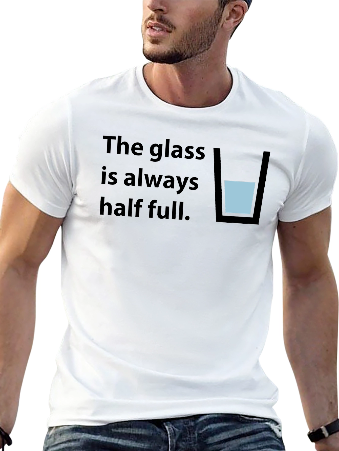 Optimistic Half Full Glass T-Shirt