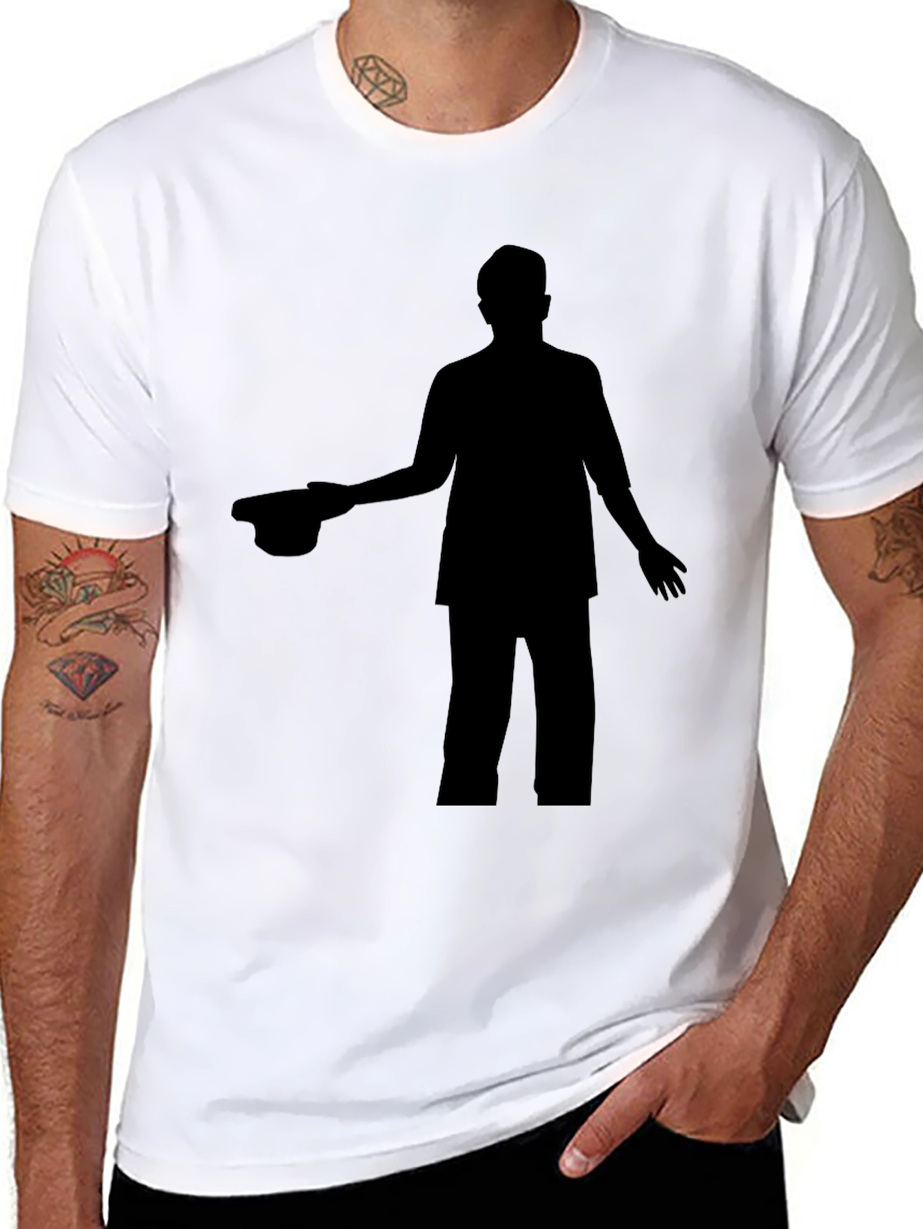 Silhouette Graphic Print Crew Neck T-Shirt