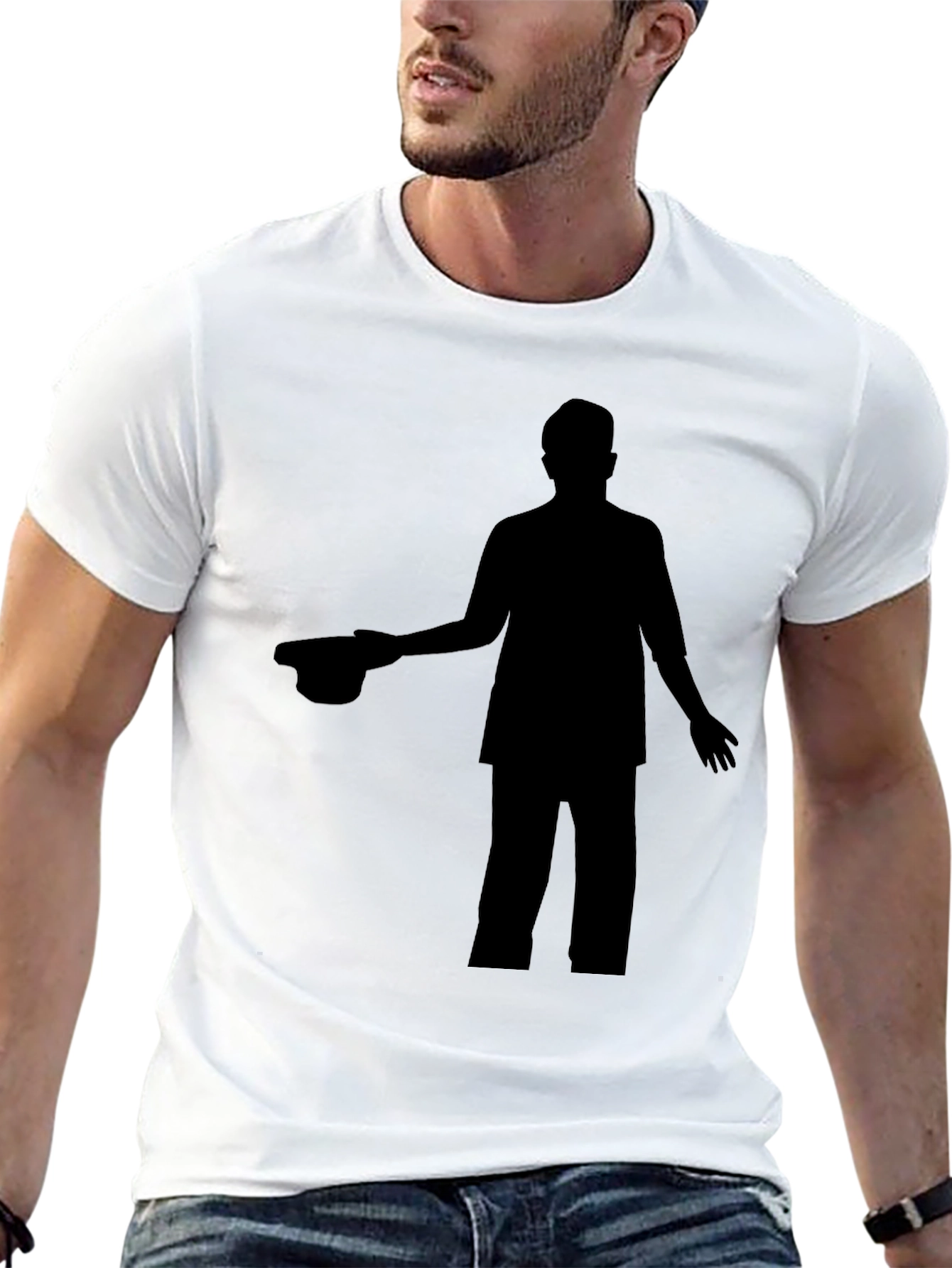 Silhouette Graphic Print Crew Neck T-Shirt