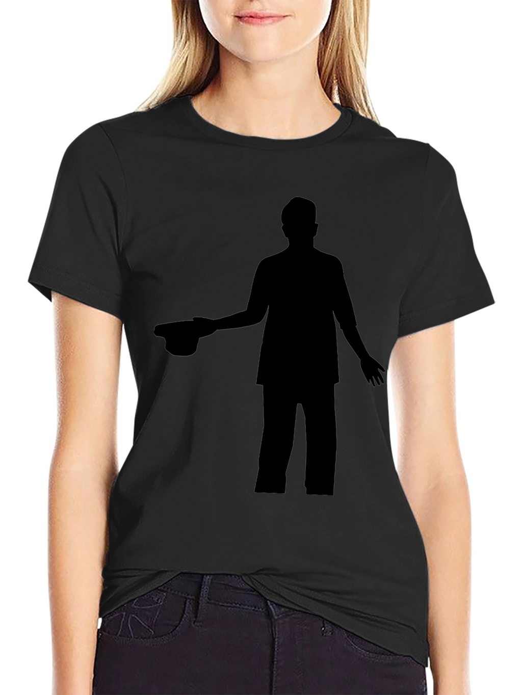 Silhouette Graphic Print Crew Neck T-Shirt