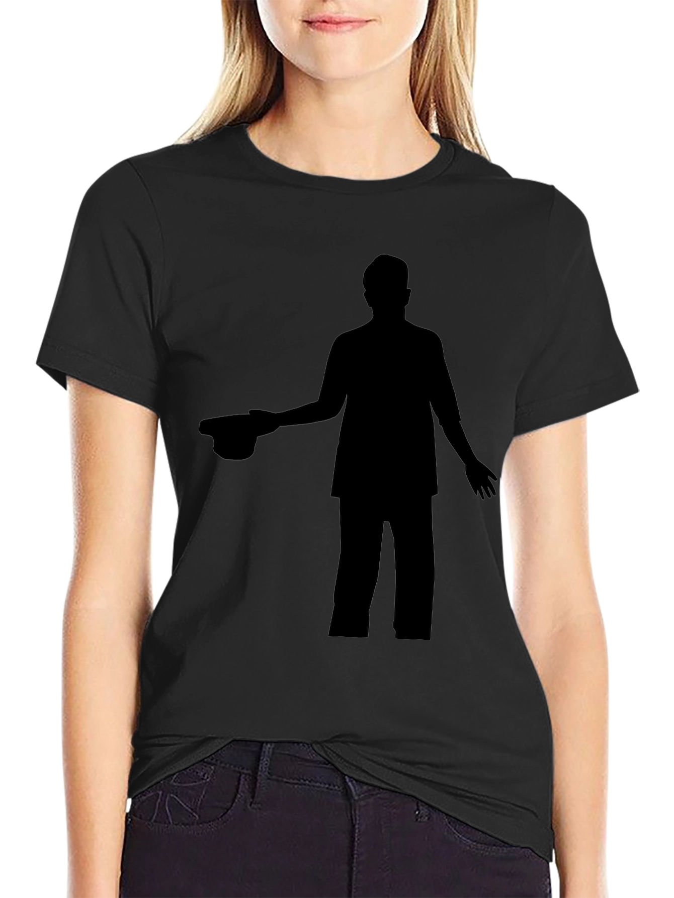 Silhouette Graphic Print Crew Neck T-Shirt