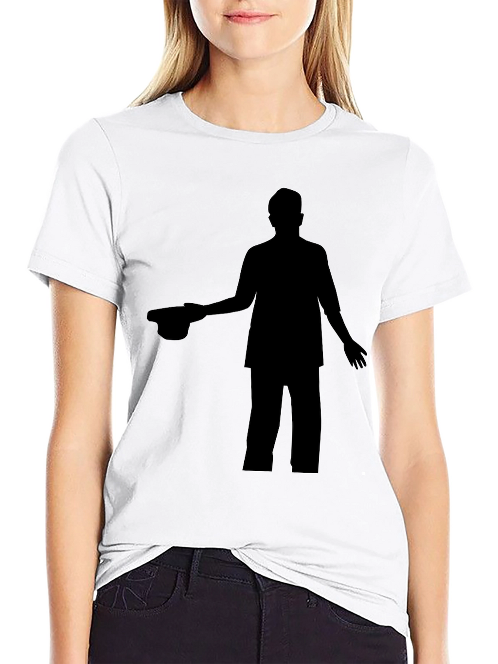 Silhouette Graphic Print Crew Neck T-Shirt