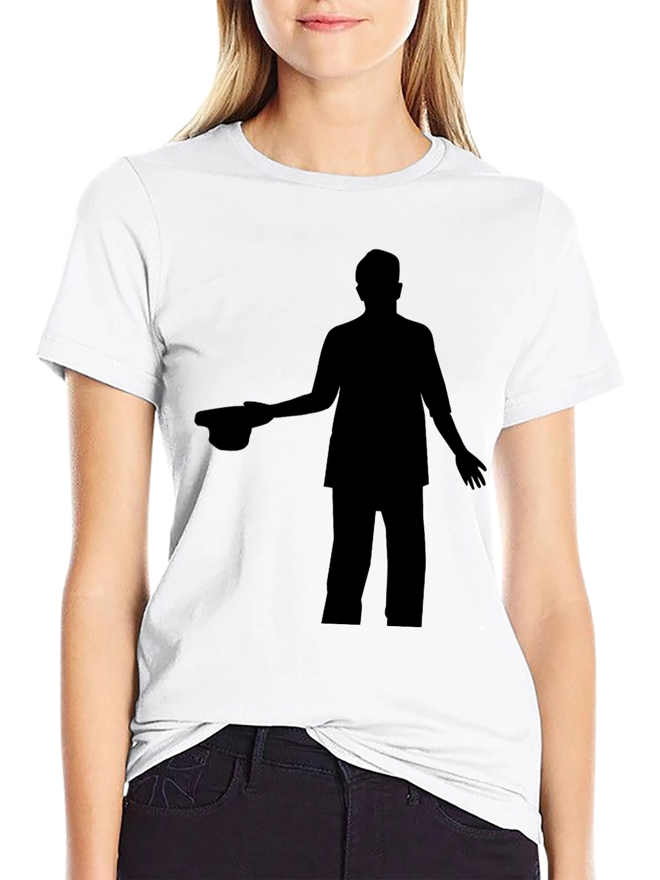 Silhouette Graphic Print Crew Neck T-Shirt