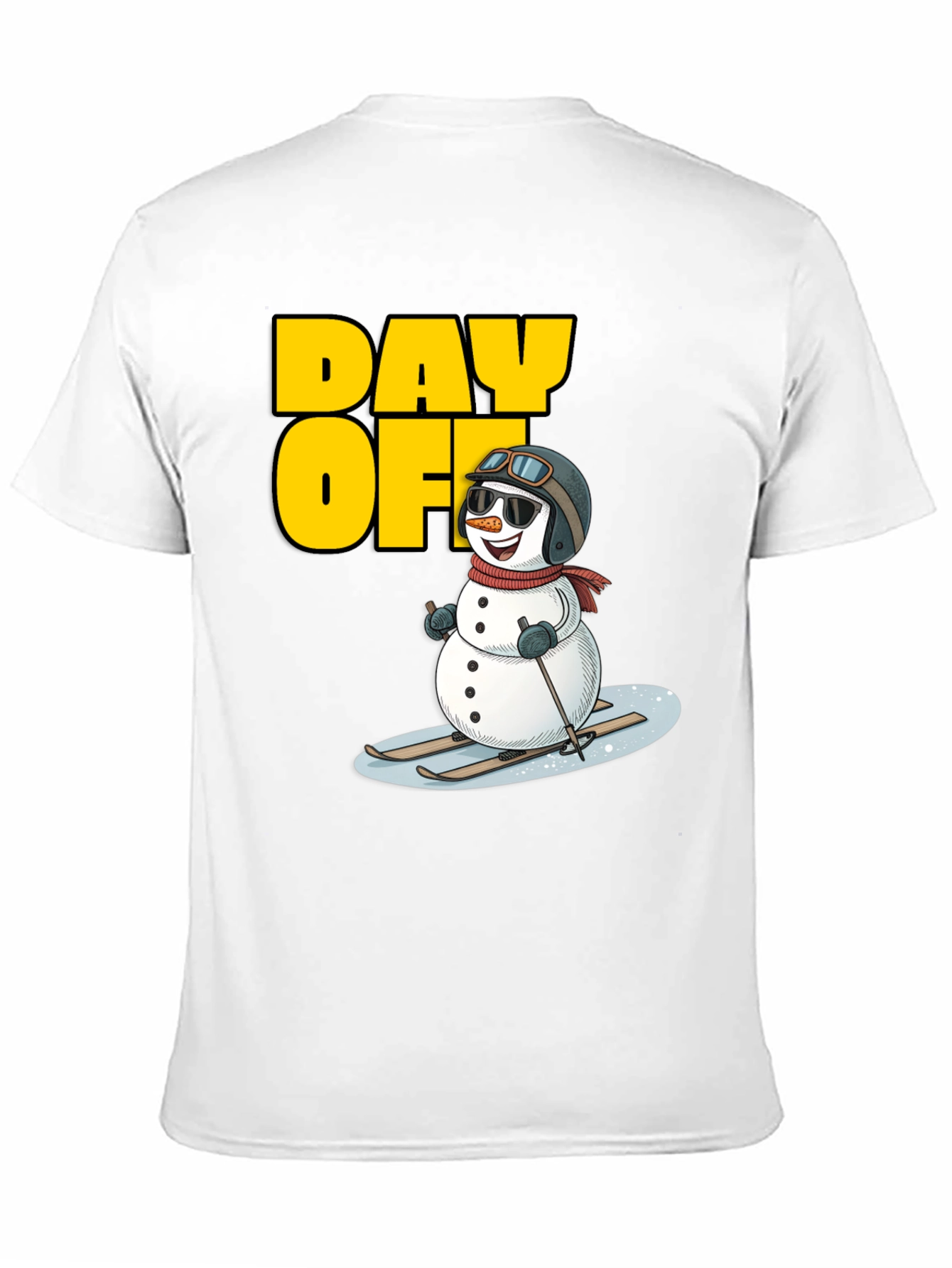 Day Off Snowman T-Shirt - Skiing Holiday Tee