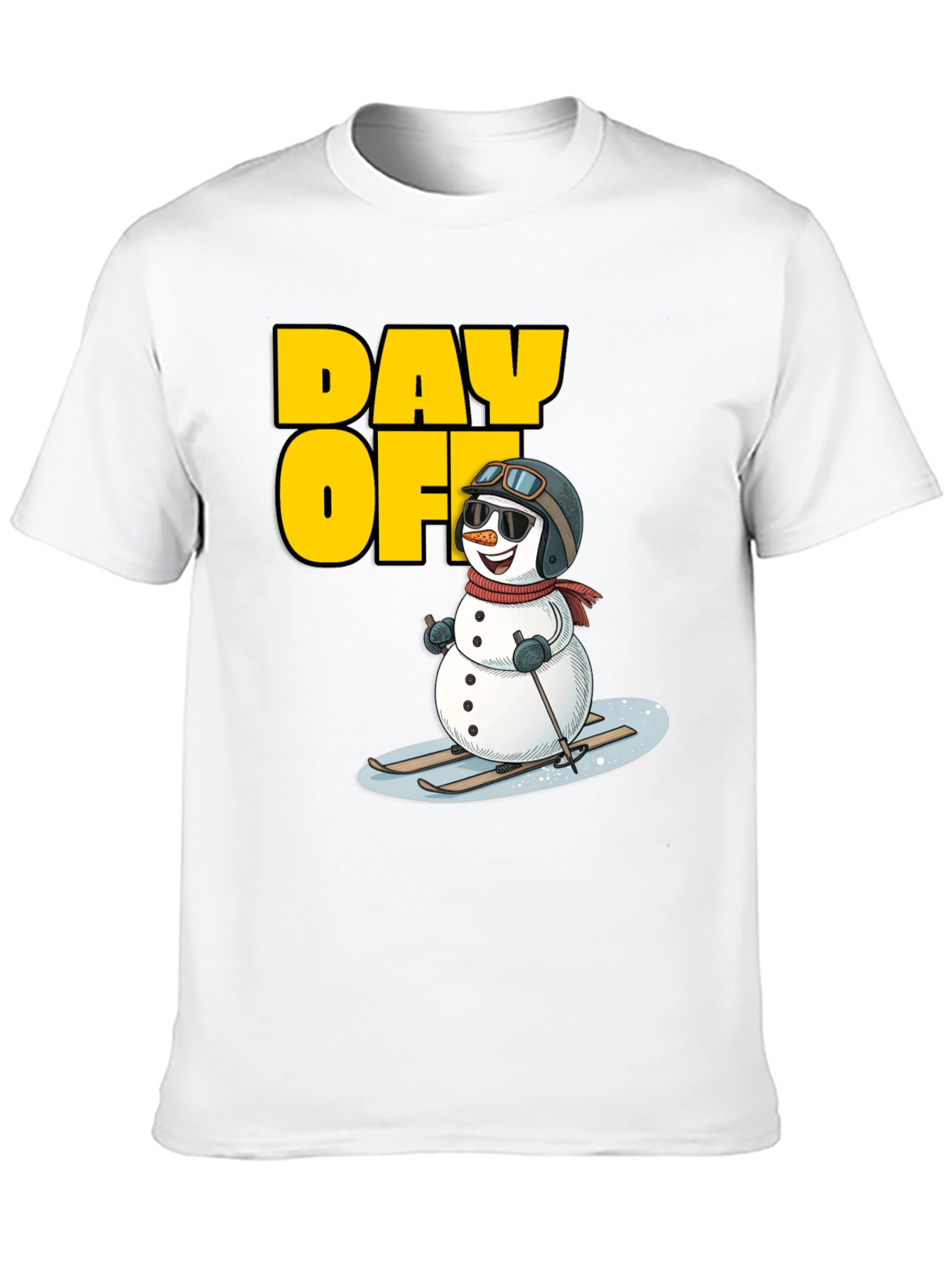 Day Off Snowman T-Shirt - Skiing Holiday Tee