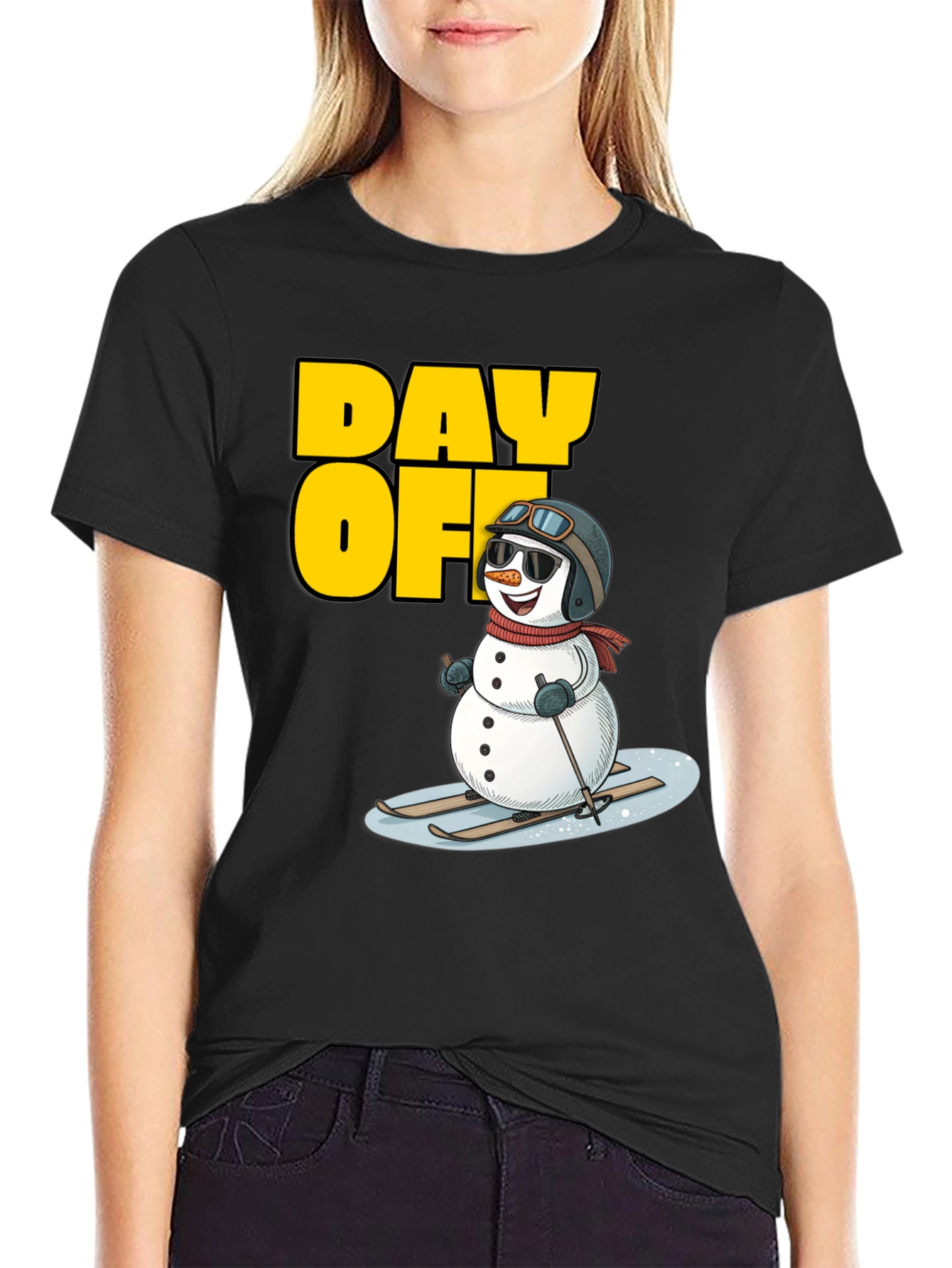 Day Off Snowman T-Shirt - Skiing Holiday Tee