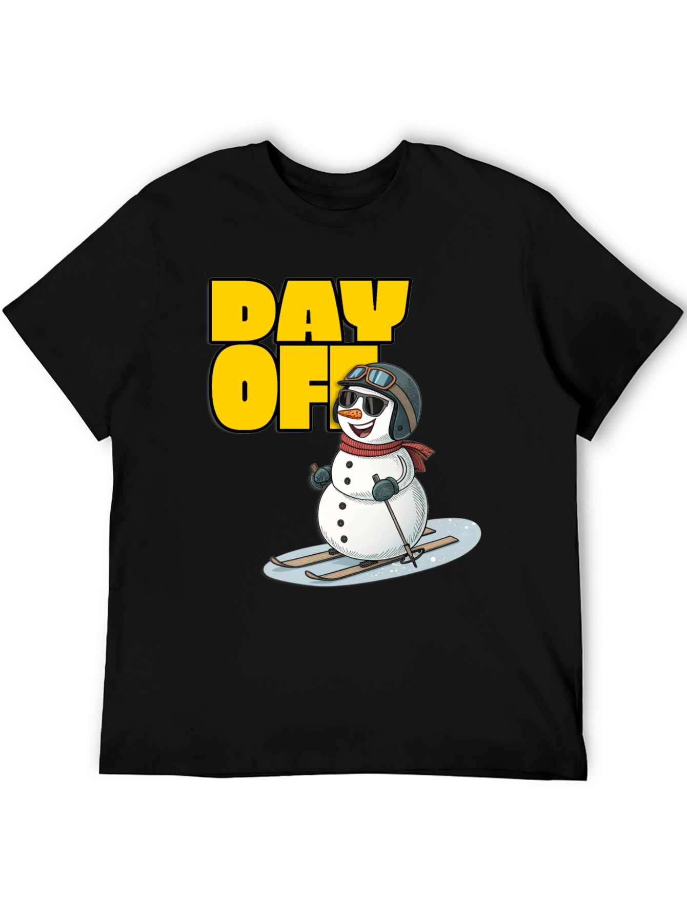 Day Off Snowman T-Shirt - Skiing Holiday Tee