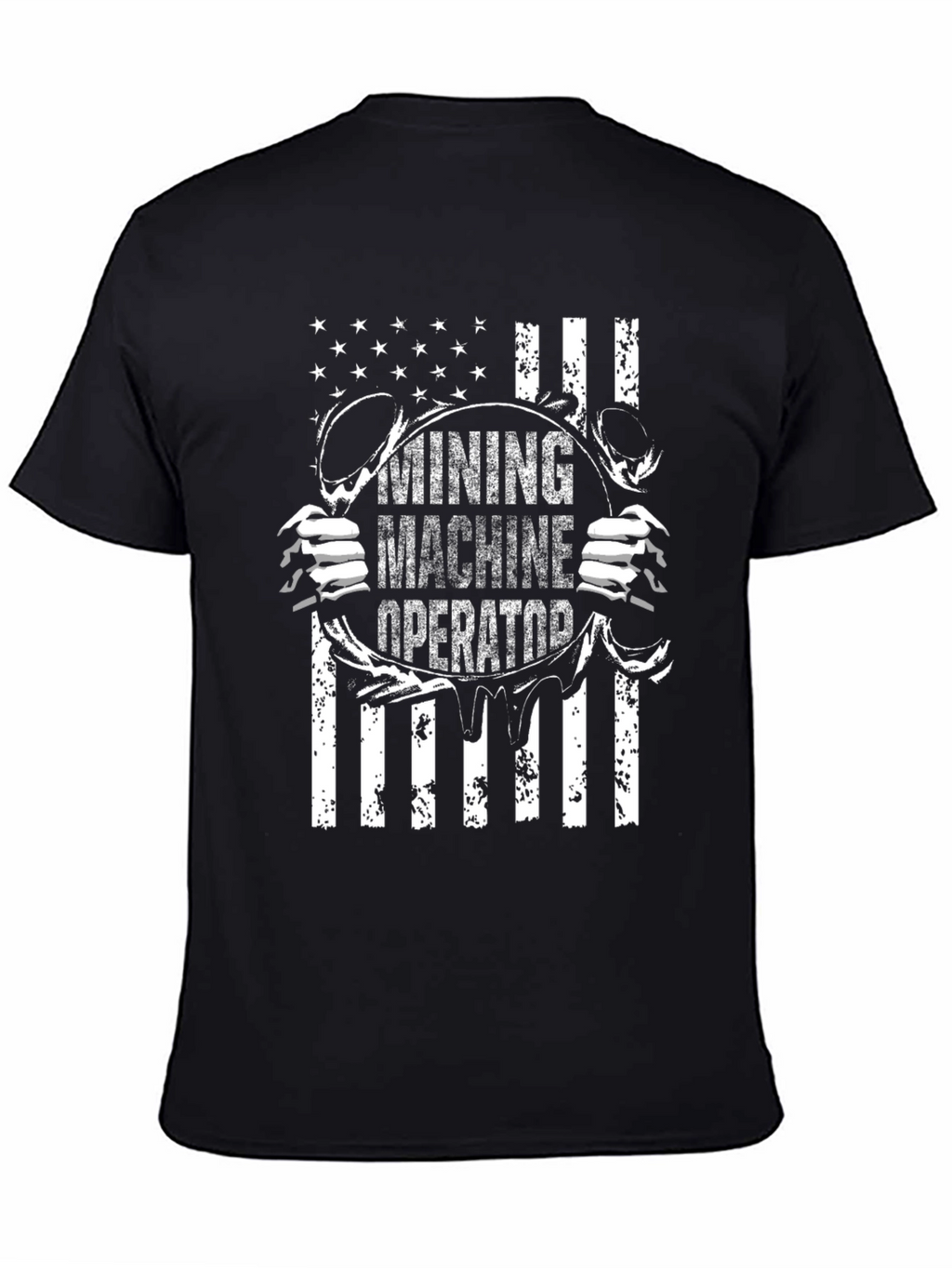 Mining Machine Operator T-Shirt - American Flag Design