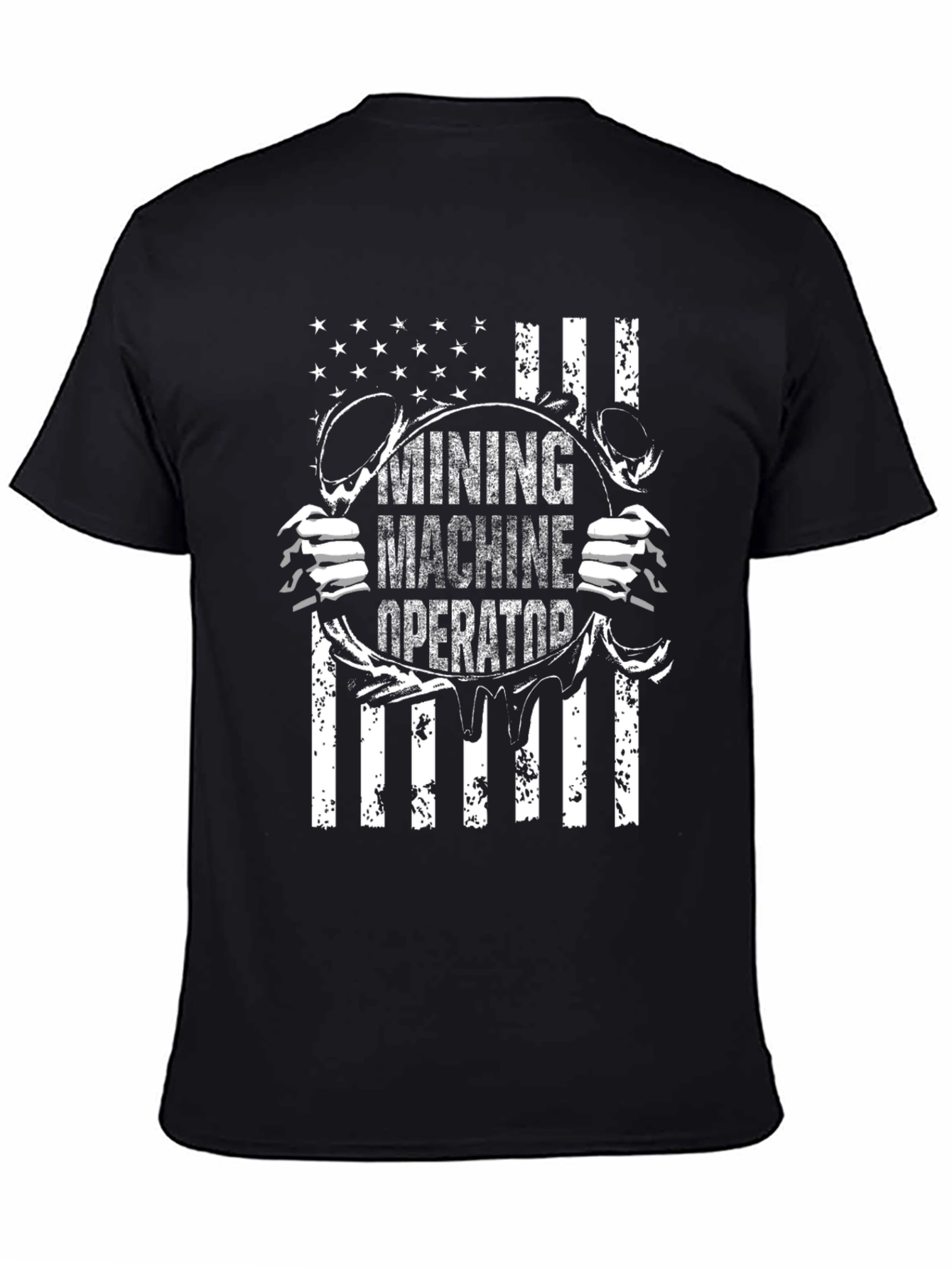 Mining Machine Operator T-Shirt - American Flag Design