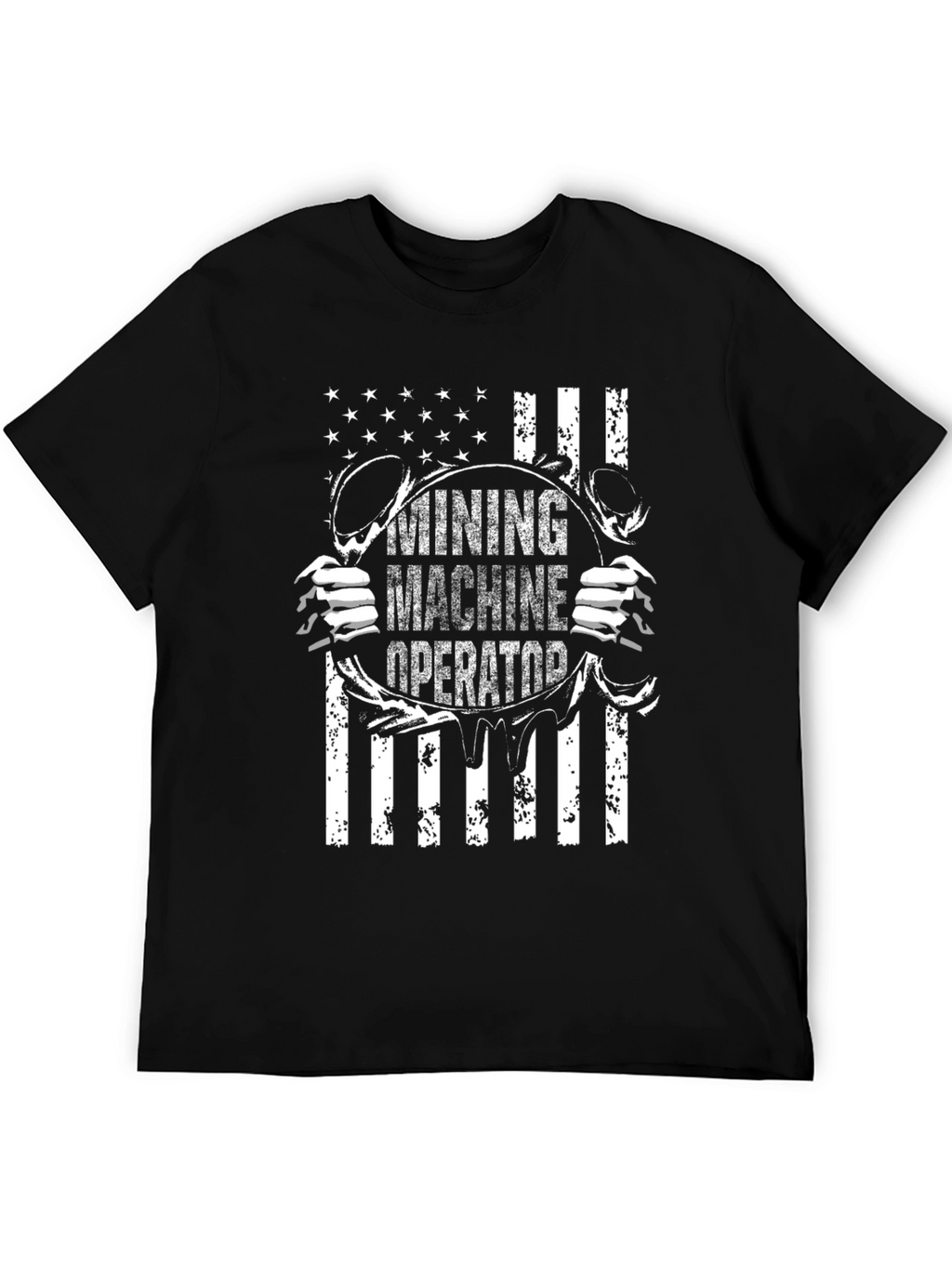 Mining Machine Operator T-Shirt - American Flag Design