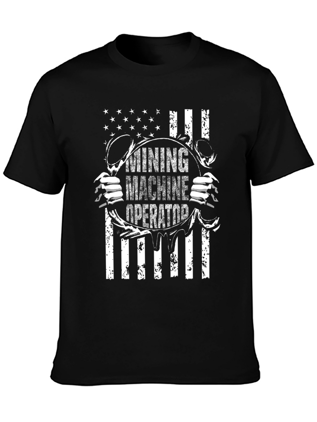Mining Machine Operator T-Shirt - American Flag Design