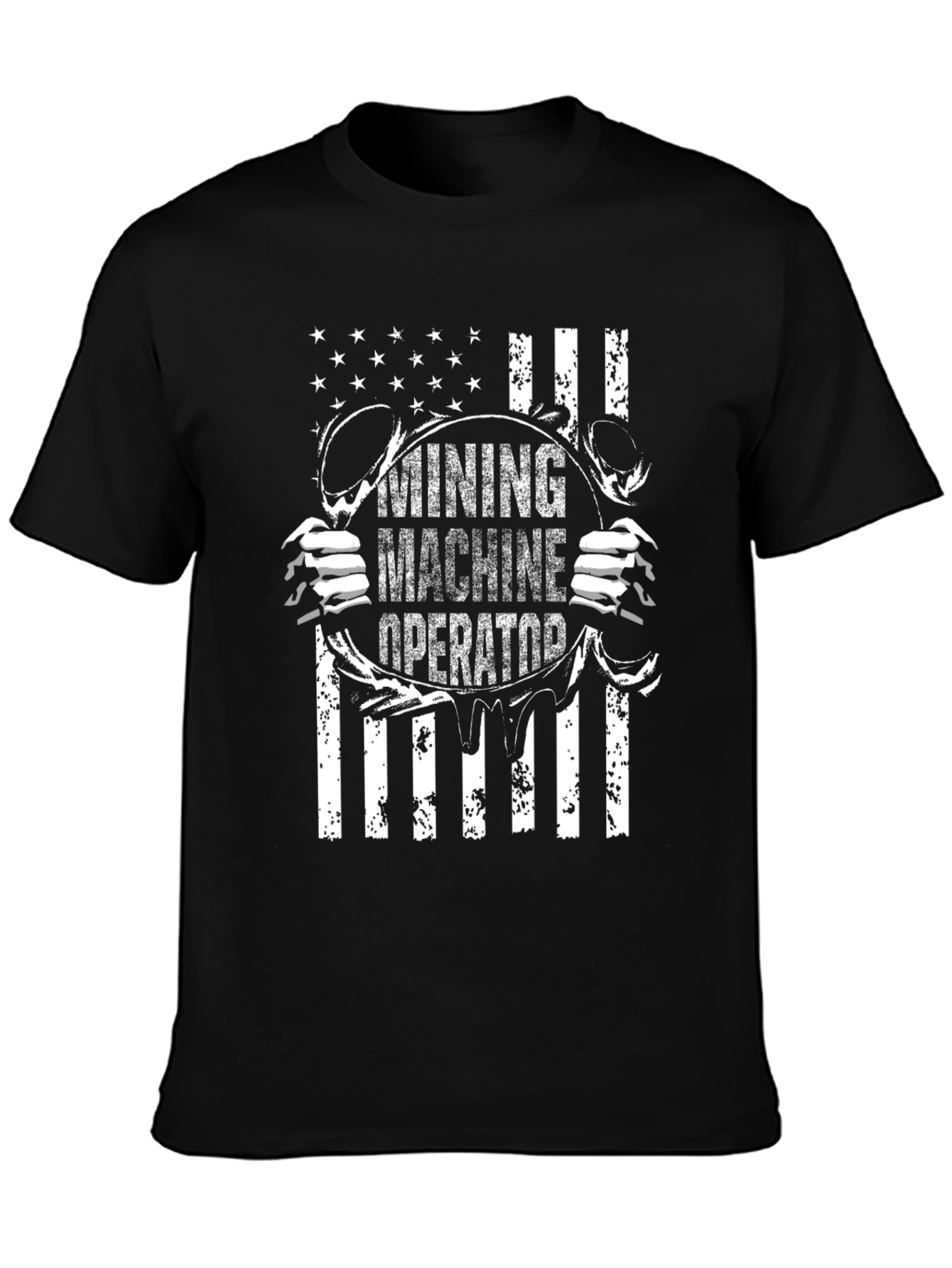 Mining Machine Operator T-Shirt - American Flag Design