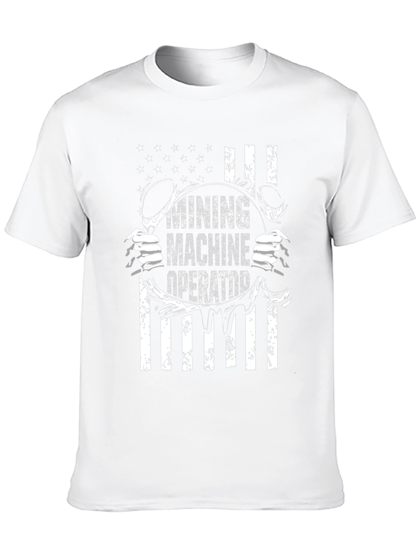 Mining Machine Operator T-Shirt - American Flag Design