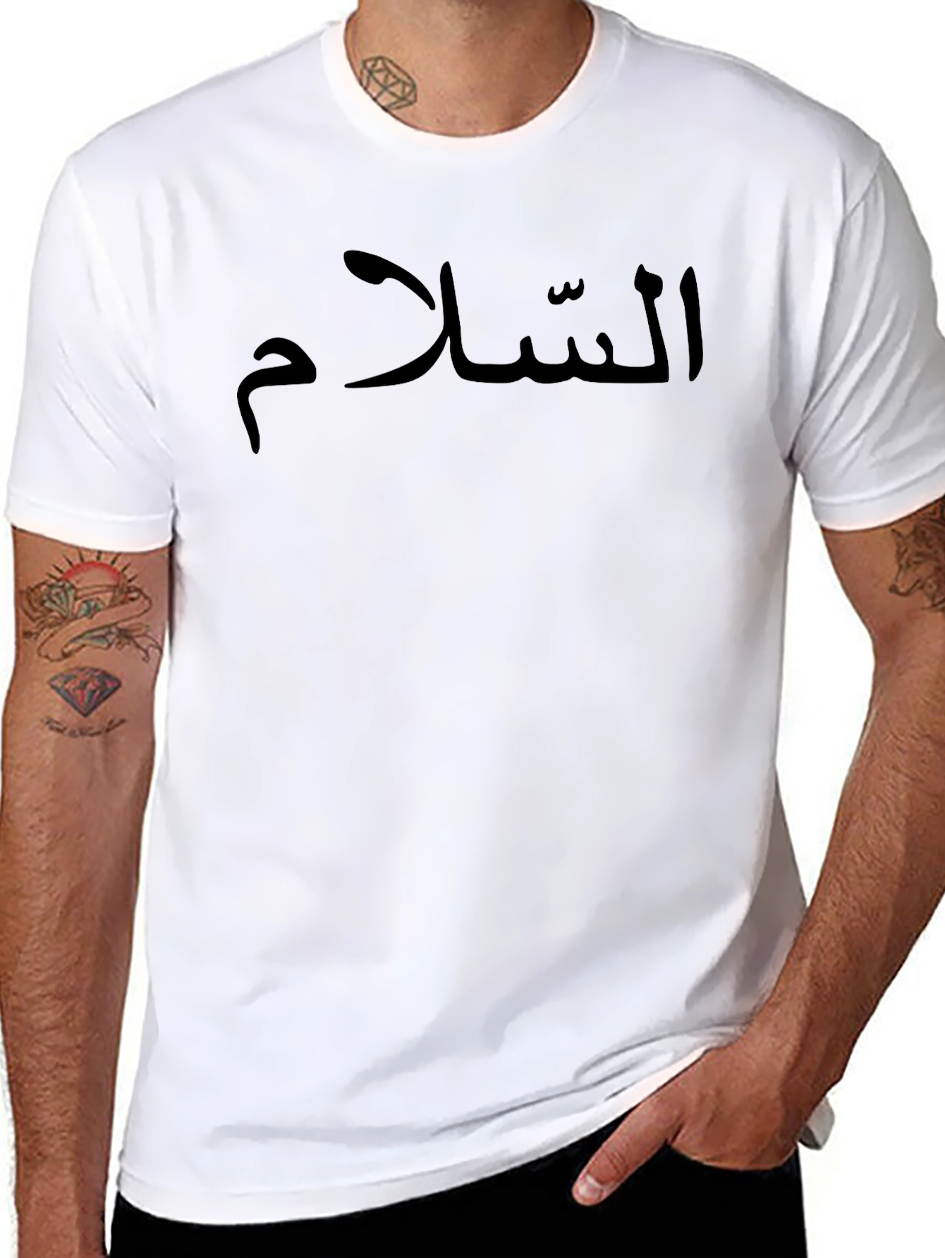 Peace Arabic Script T-Shirt - Black