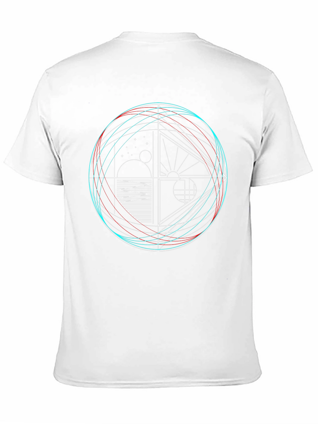 Geometric Graphic Print Crew Neck T-Shirt