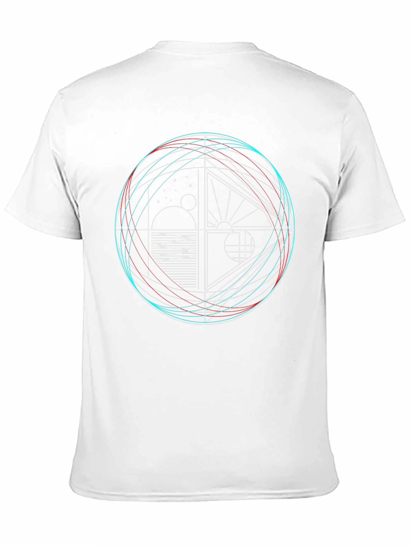 Geometric Graphic Print Crew Neck T-Shirt