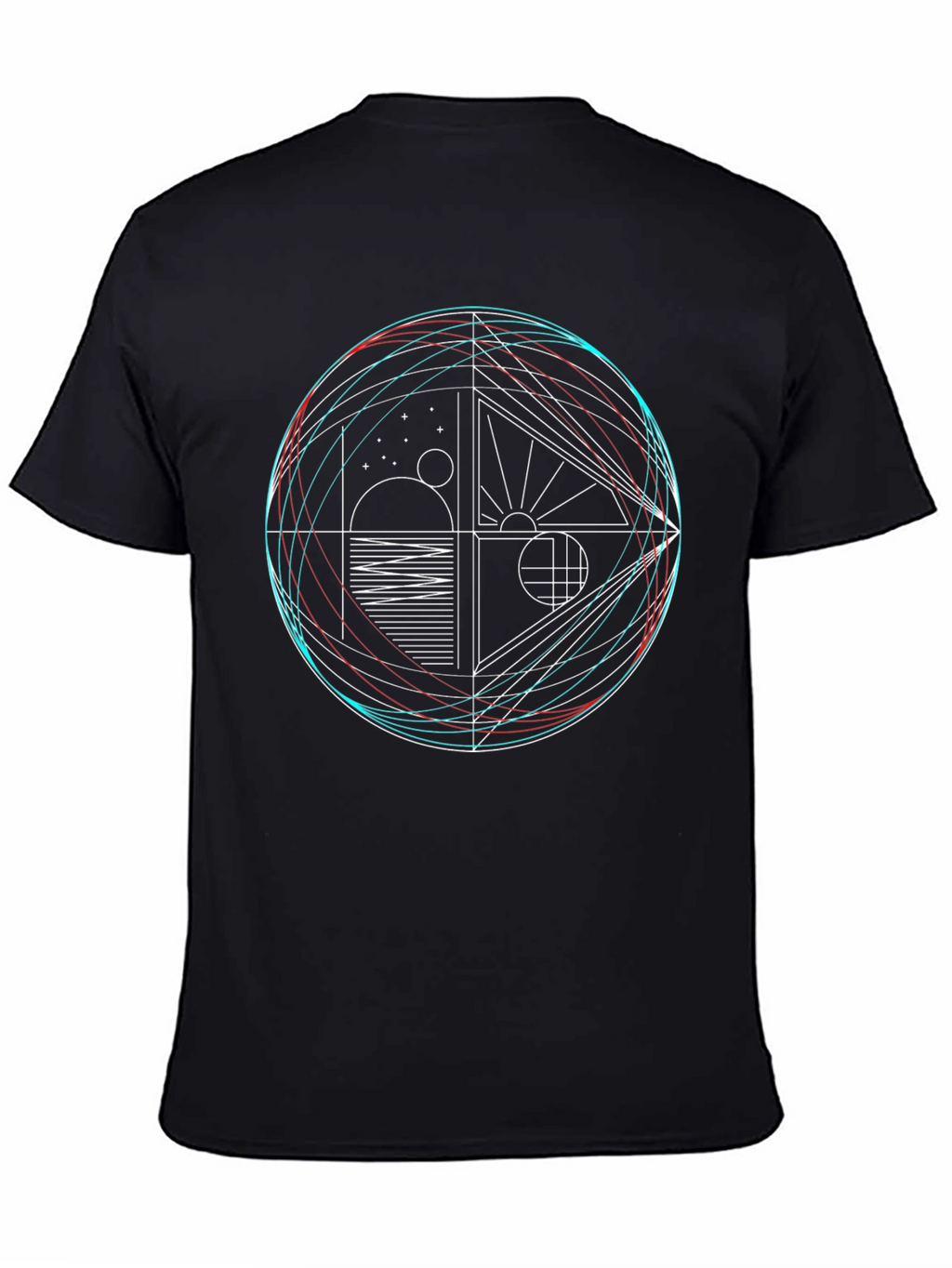 Geometric Graphic Print Crew Neck T-Shirt