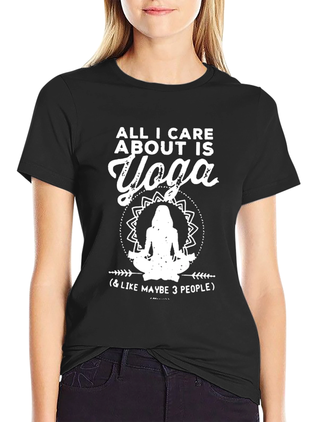 Yoga Lover T-Shirt: All I Care About Is Yoga Graphic Tee
