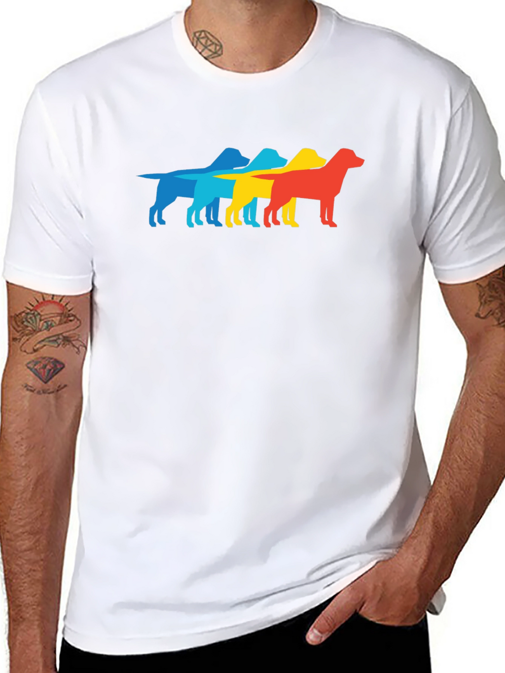 Retro Dog Silhouette T-Shirt - Cool Graphic Tee
