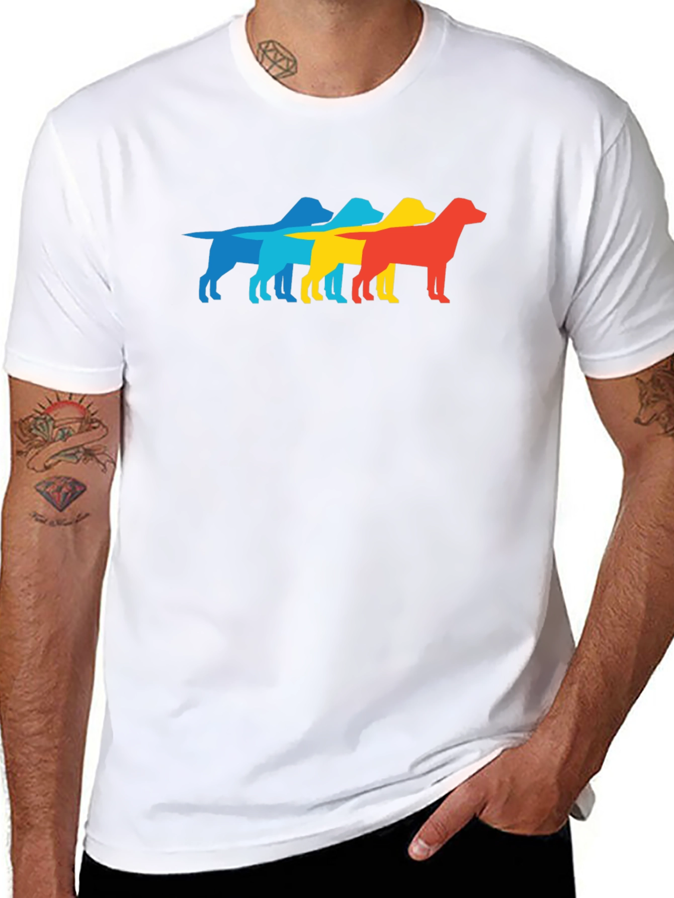 Retro Dog Silhouette T-Shirt - Cool Graphic Tee