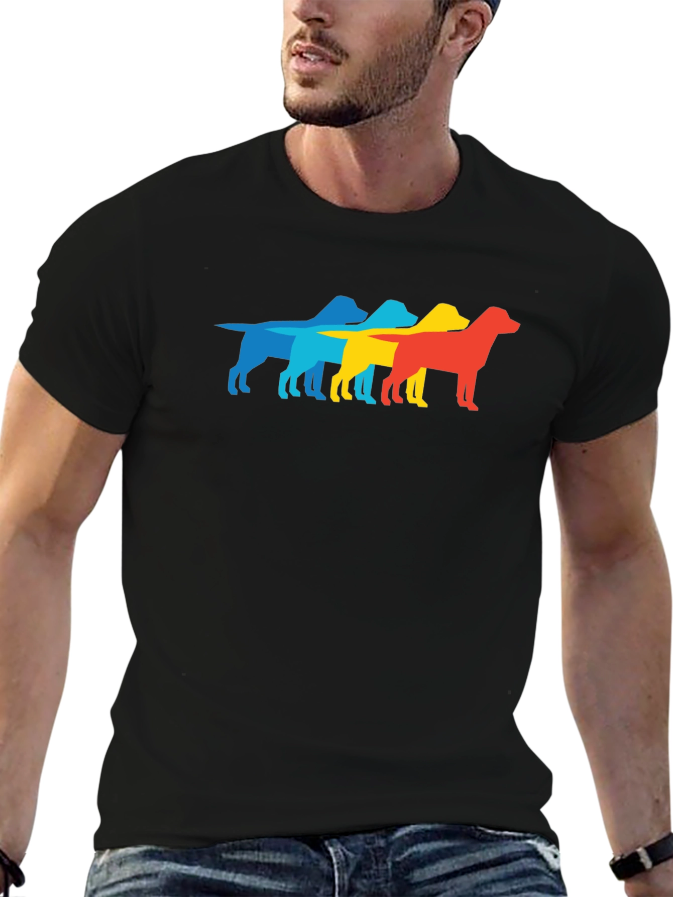 Retro Dog Silhouette T-Shirt - Cool Graphic Tee