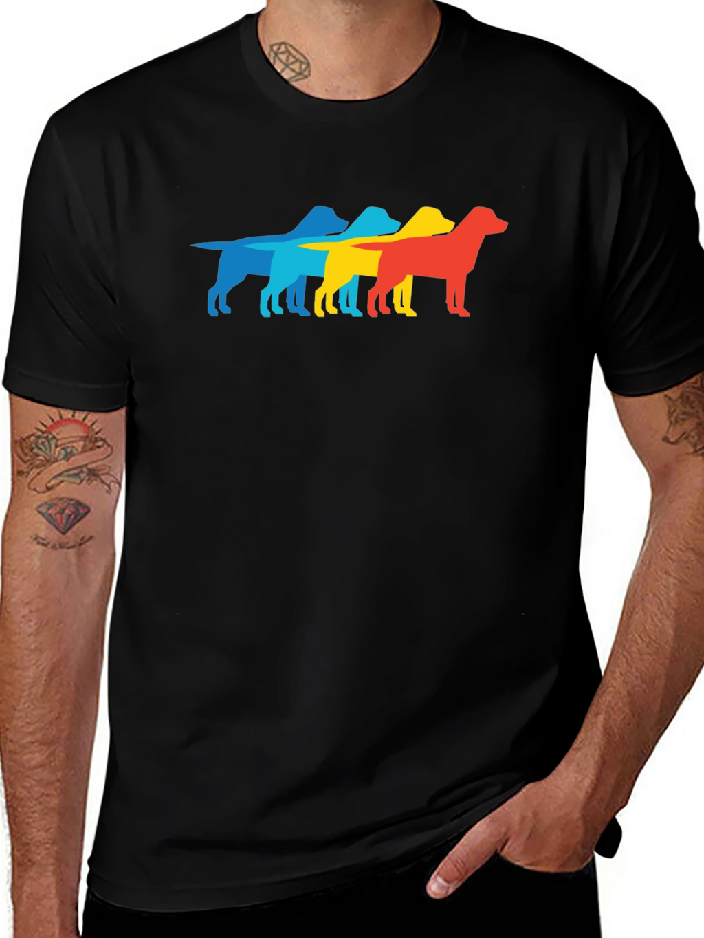 Retro Dog Silhouette T-Shirt - Cool Graphic Tee
