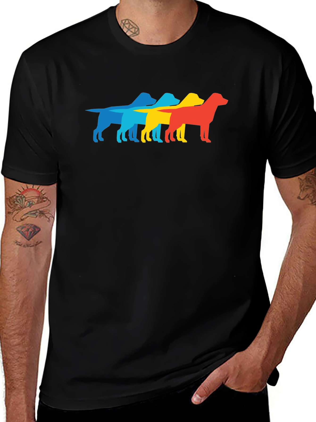Retro Dog Silhouette T-Shirt - Cool Graphic Tee