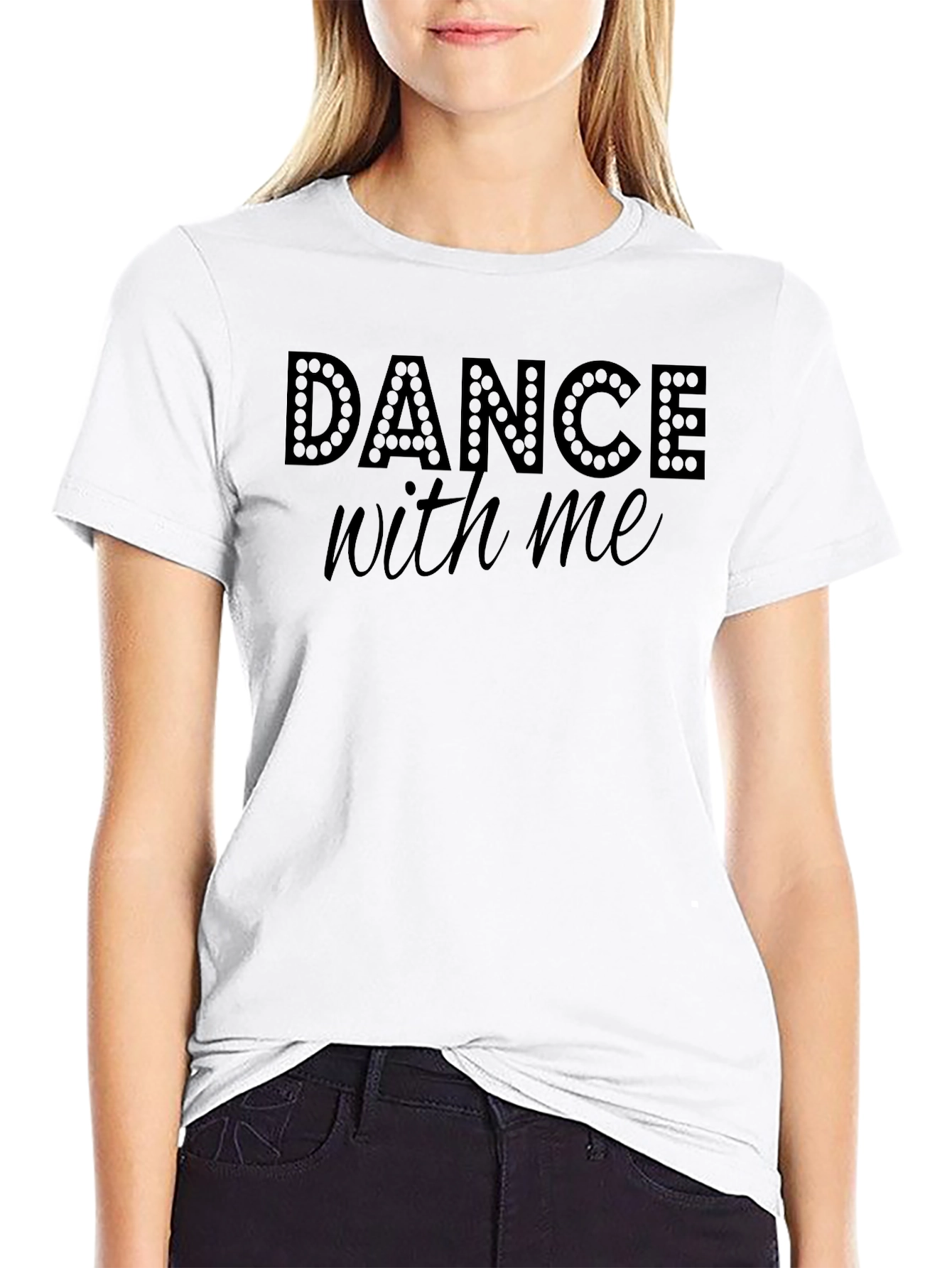 Dance With Me Graphic Tee - Stylish Black T-Shirt