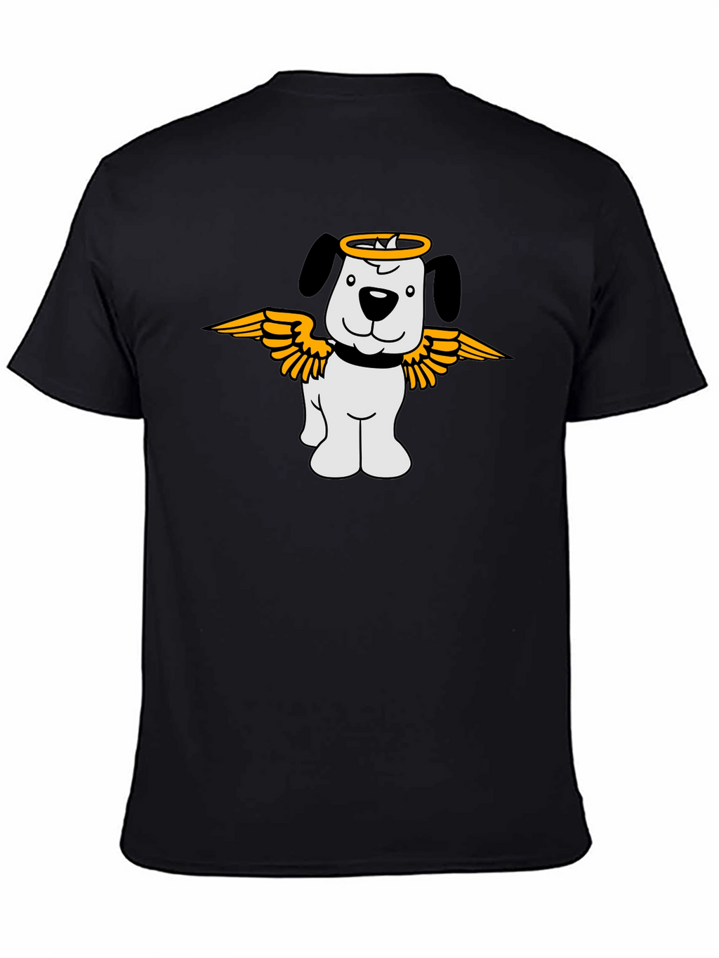 Angel Dog Graphic T-Shirt - Black Cotton Tee