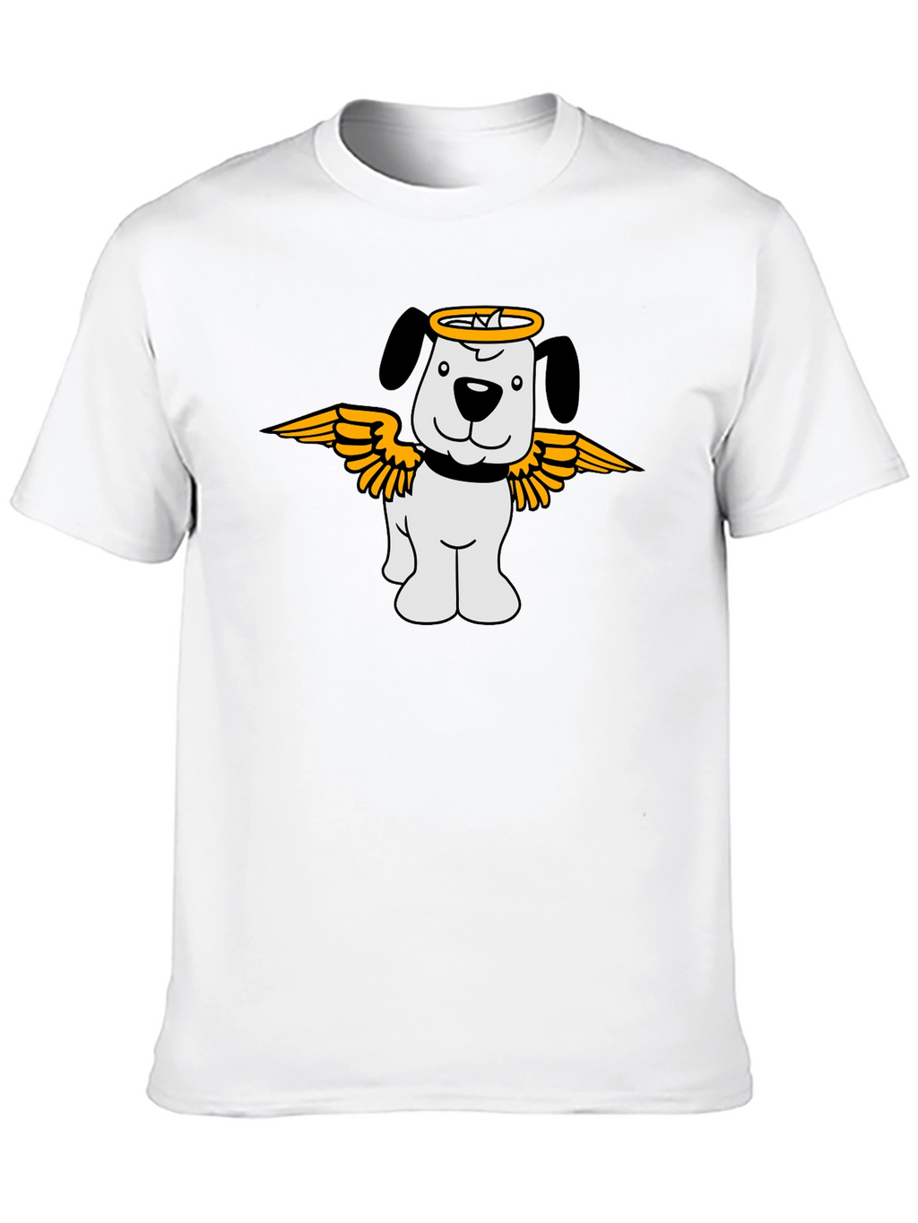 Angel Dog Graphic T-Shirt - Black Cotton Tee