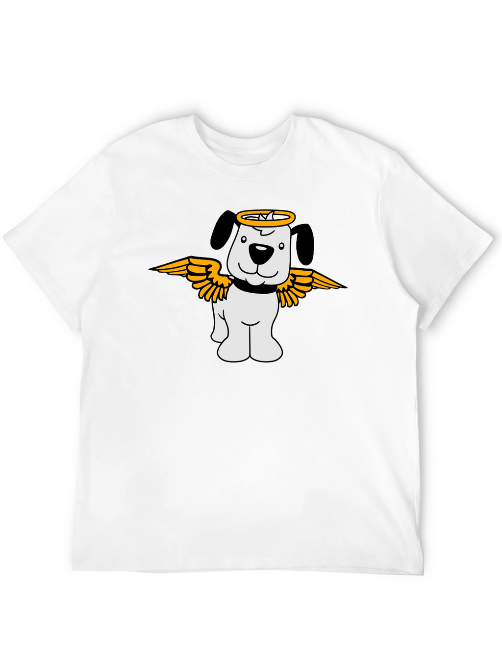 Angel Dog Graphic T-Shirt - Black Cotton Tee